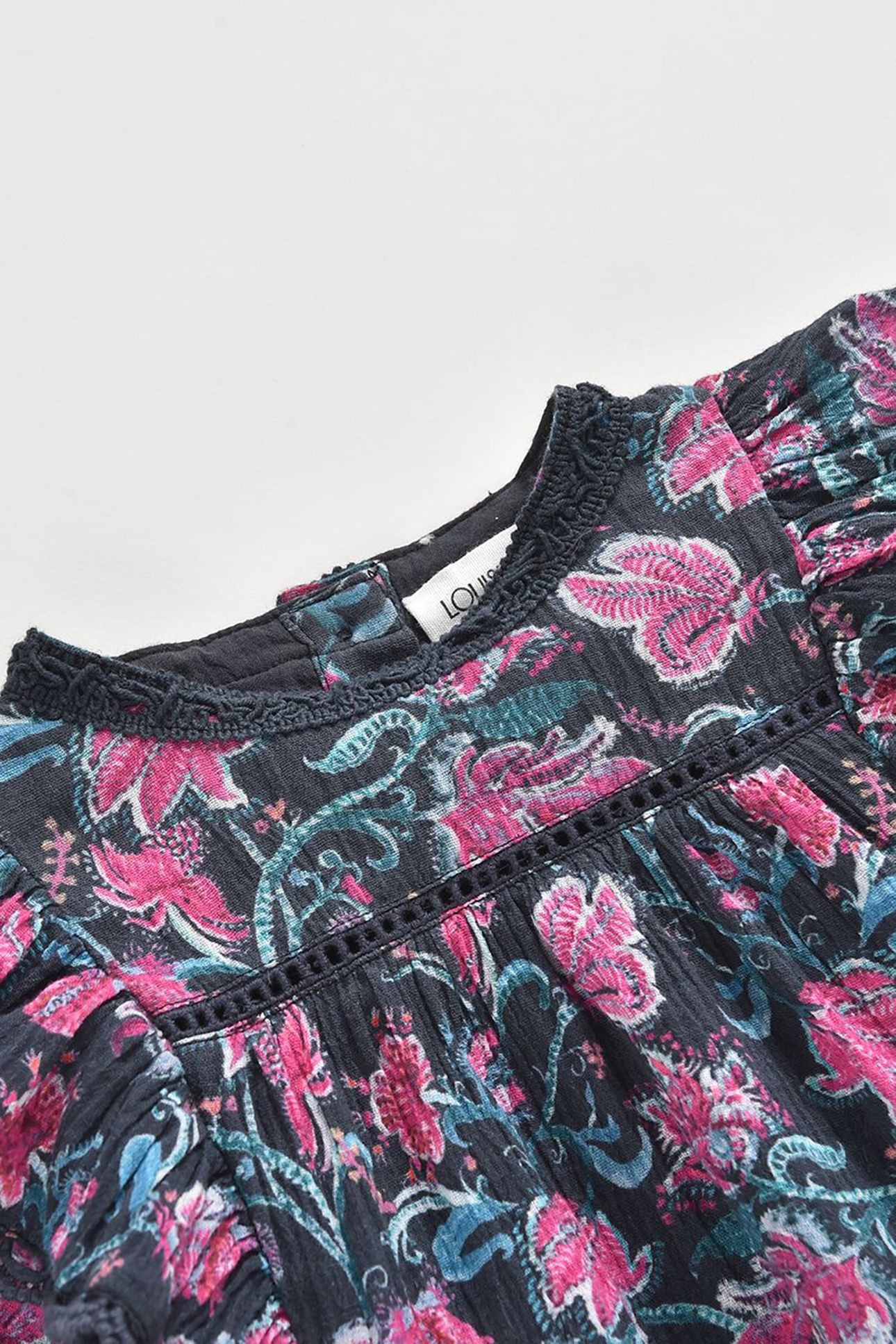 BLOUSE CELIA CHARCOAL WILDFLOWERS 3