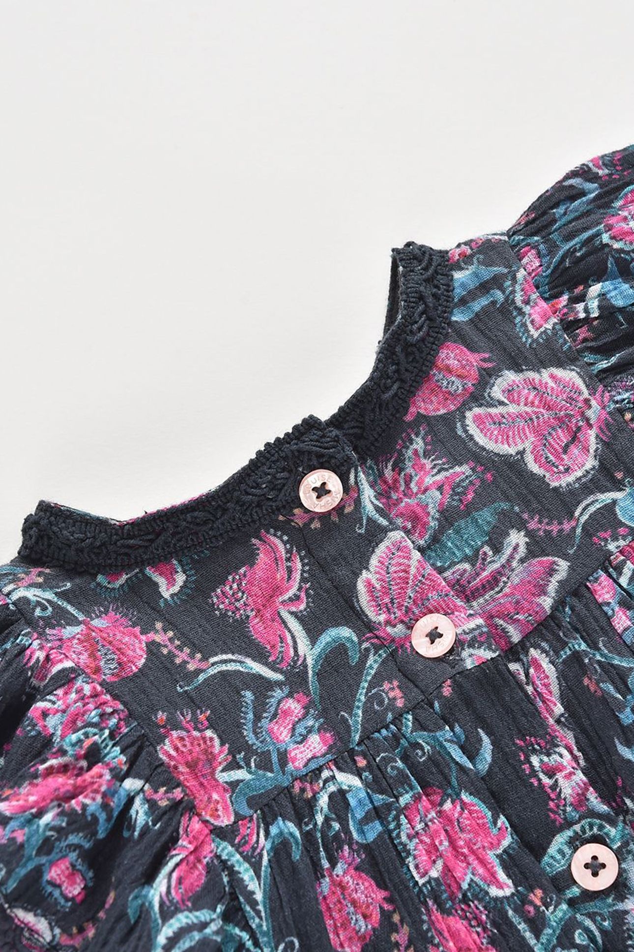 BLOUSE CELIA CHARCOAL WILDFLOWERS 4