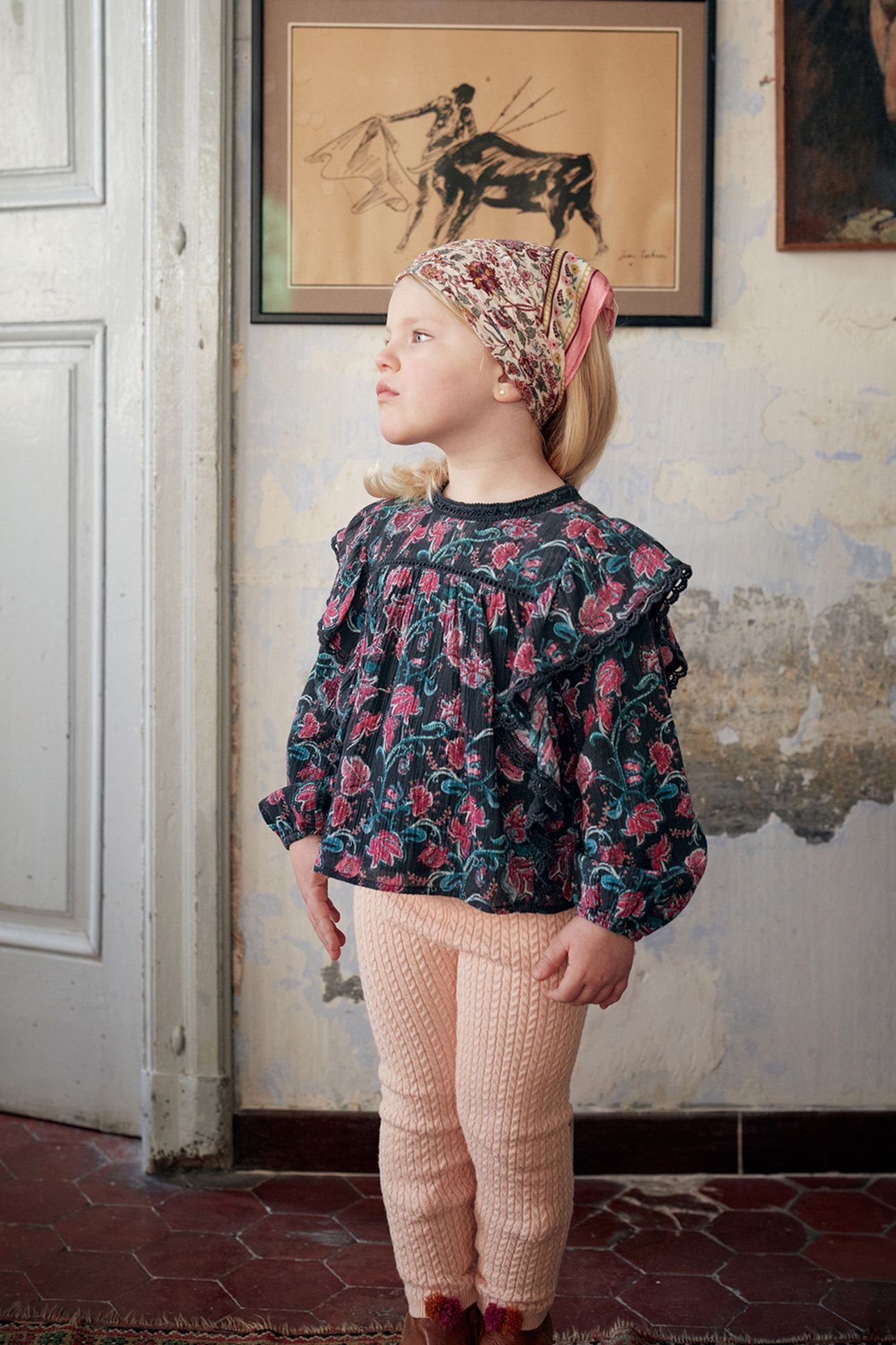 BLOUSE CELIA CHARCOAL WILDFLOWERS 1