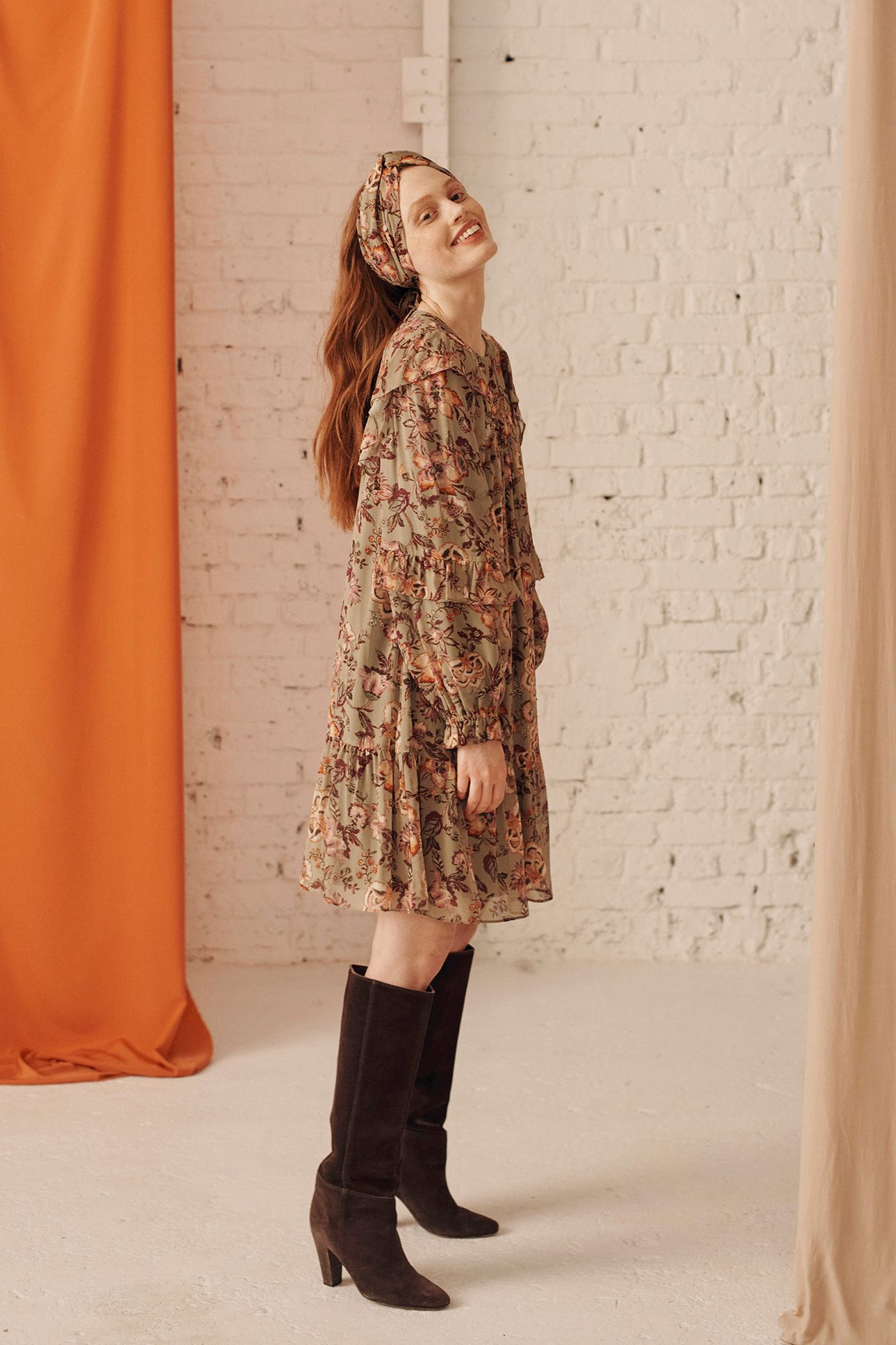 DRESS OTTELA KHAKI TROPICAL LOON 3