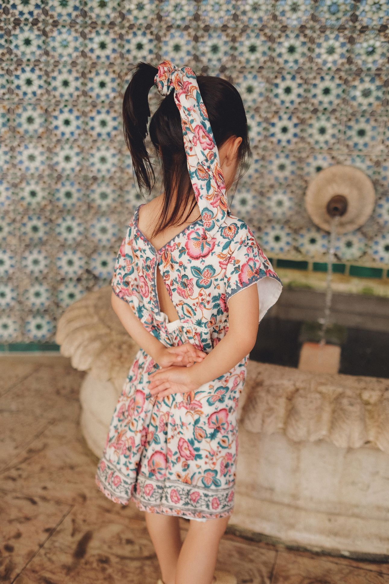 DRESS TAPALPA CREAM INDIAN FLOWERS 2
