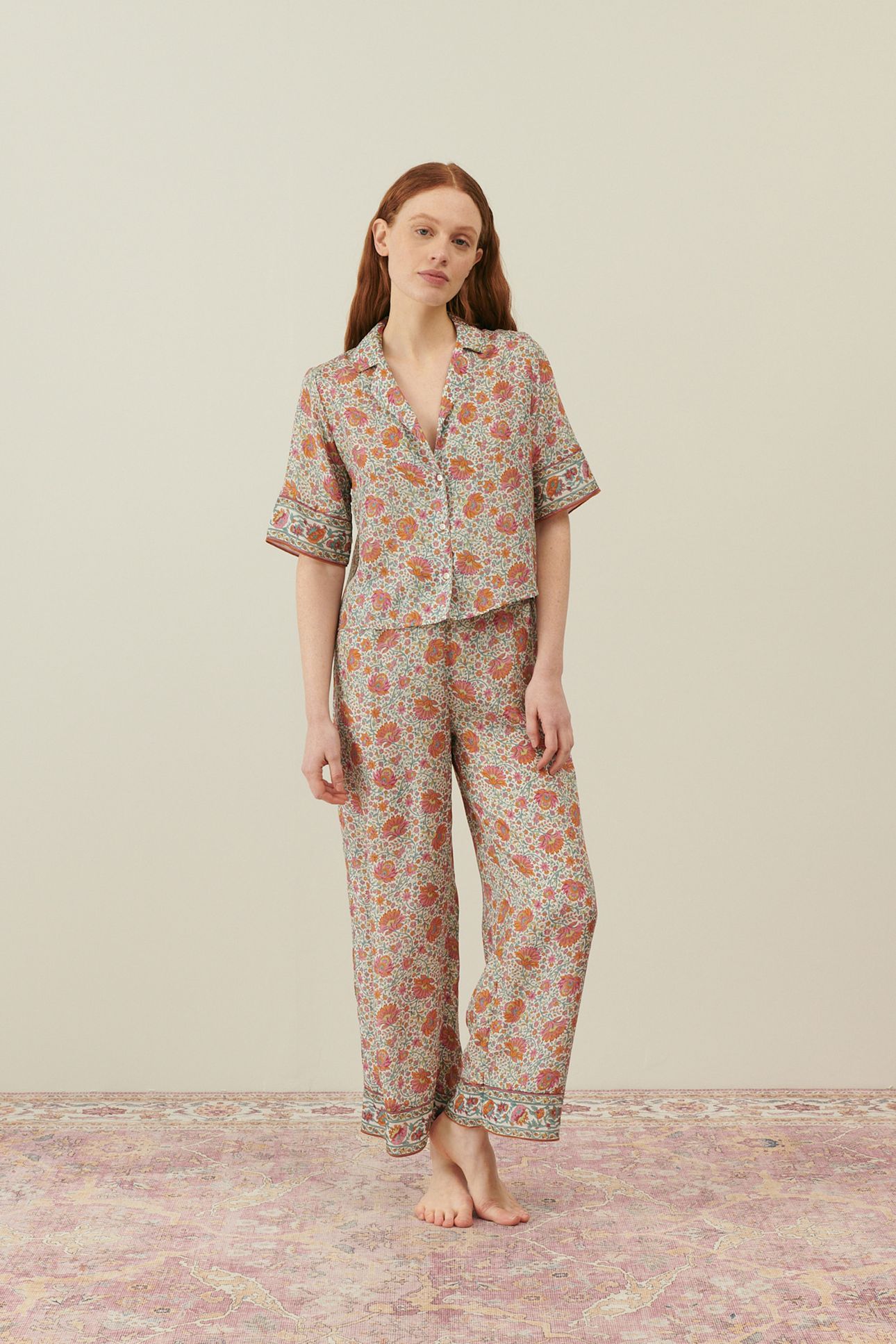 PAJAMAS PANTS MELYCIA IVORY WINTER GARDEN 1