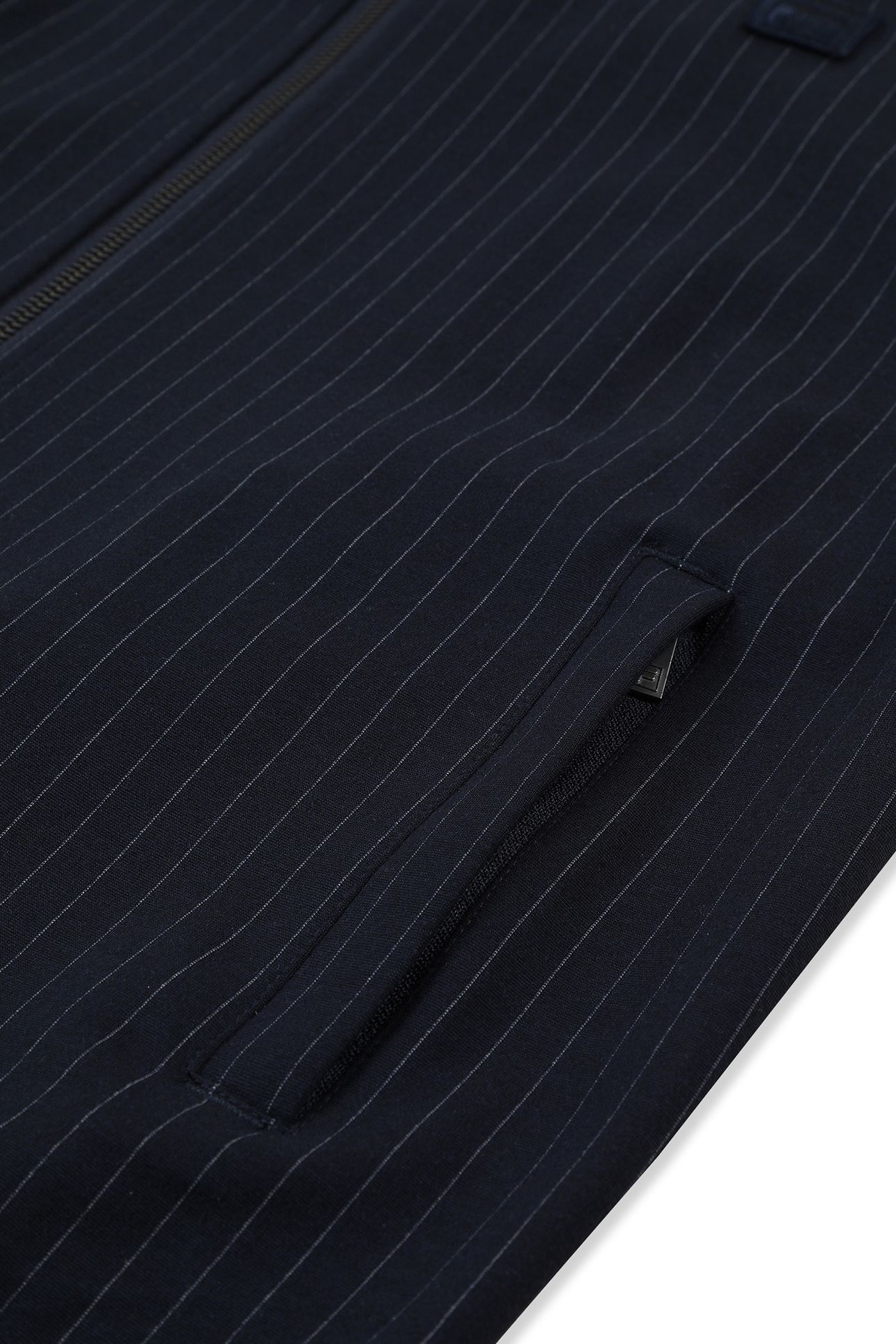 BRERA REGULAR PINSTRIPED TRACK JACKET BLACK IRIS / EGRET STR 7