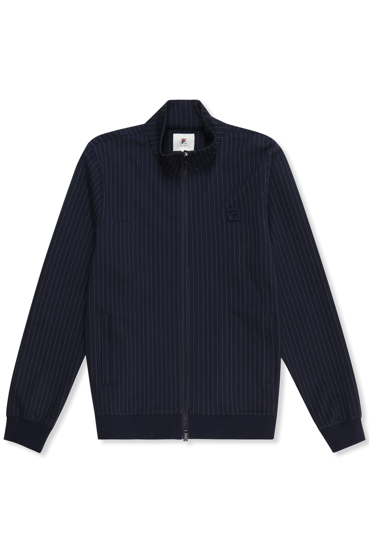 BRERA REGULAR PINSTRIPED TRACK JACKET BLACK IRIS / EGRET STR 4