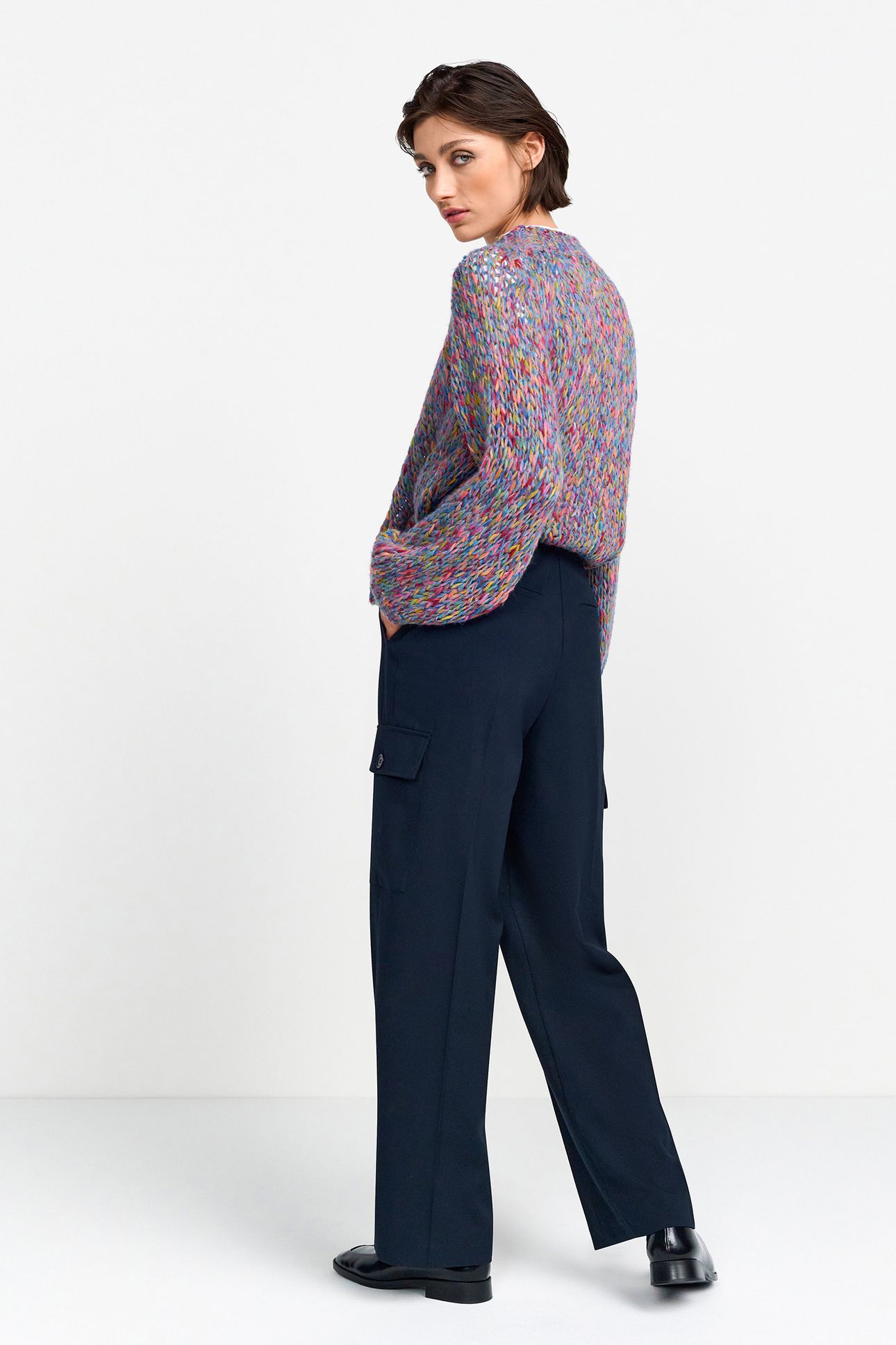CARGO PANTS WITH PLEAT MIDNIGHT BLUE 2