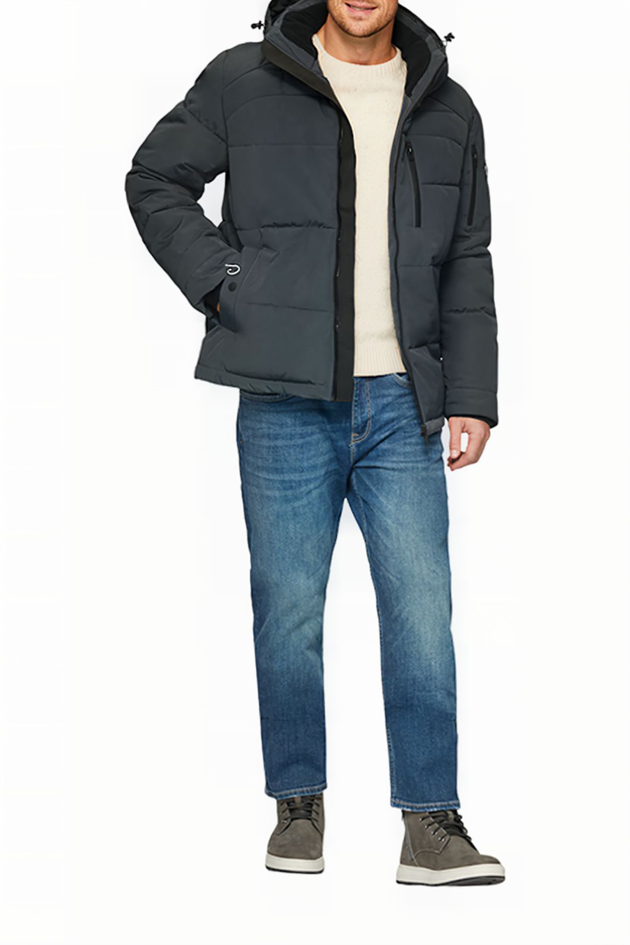 S.OLIVER JACKET OUTDOOR GREY/BLACK 2