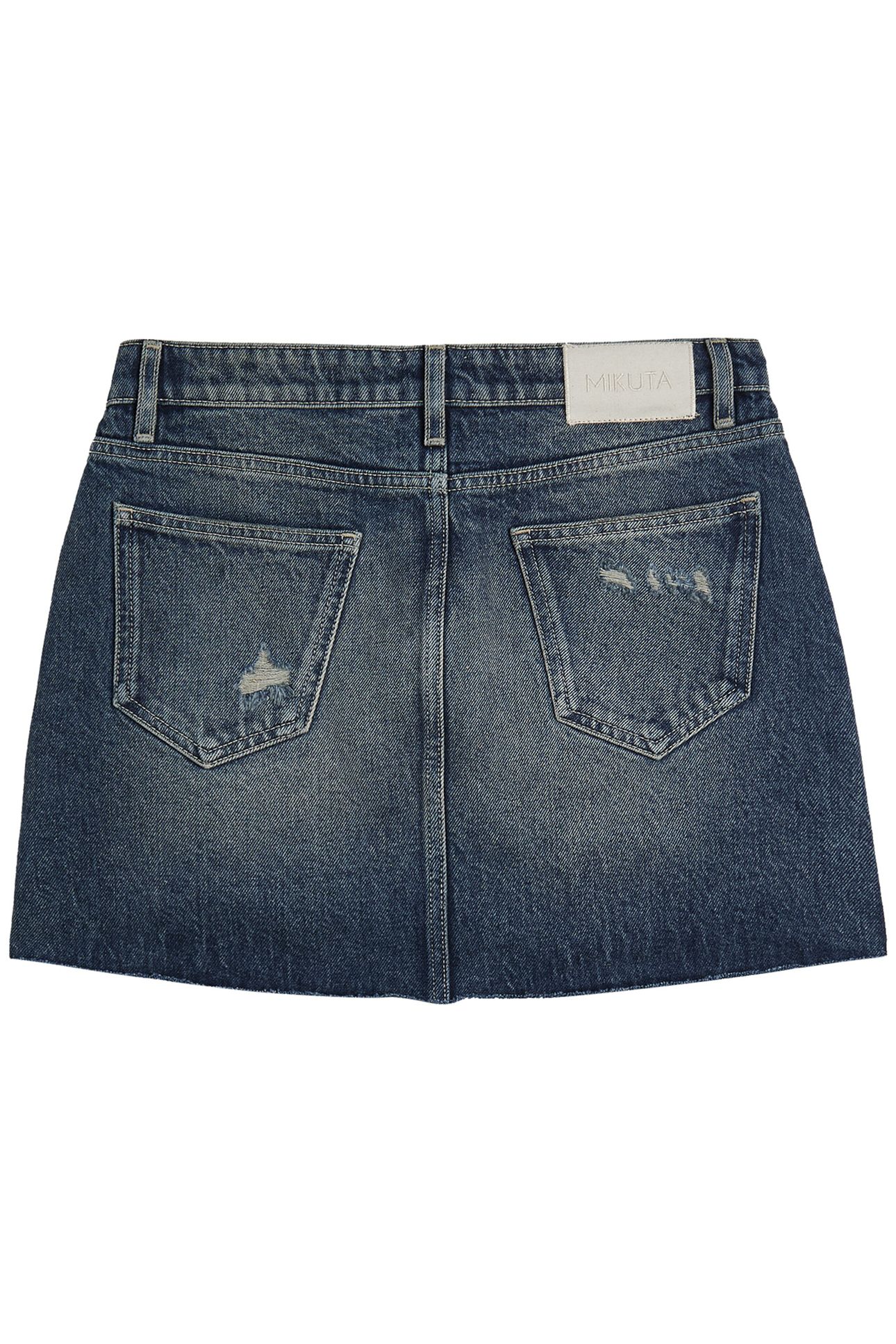 THE DARK BLUE SLIT DENIM SKIRT 3