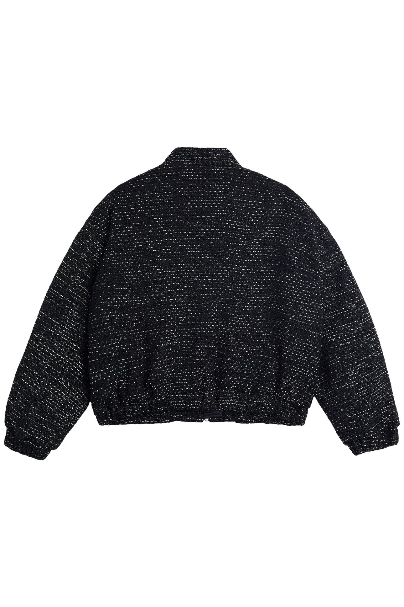 THE BLACK SPARKLY TWEED BOMBER JACKET 4