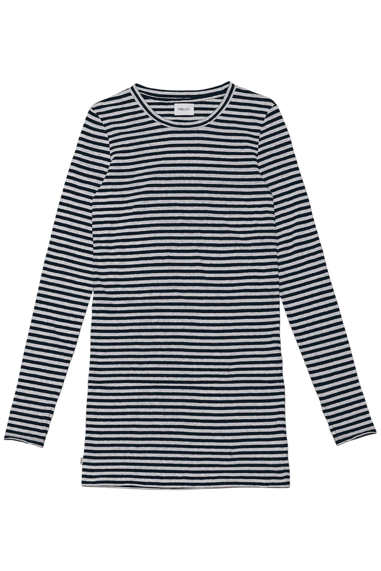 THE STRIPED SHORT LINEN LONGSLEEVE DRESS 2