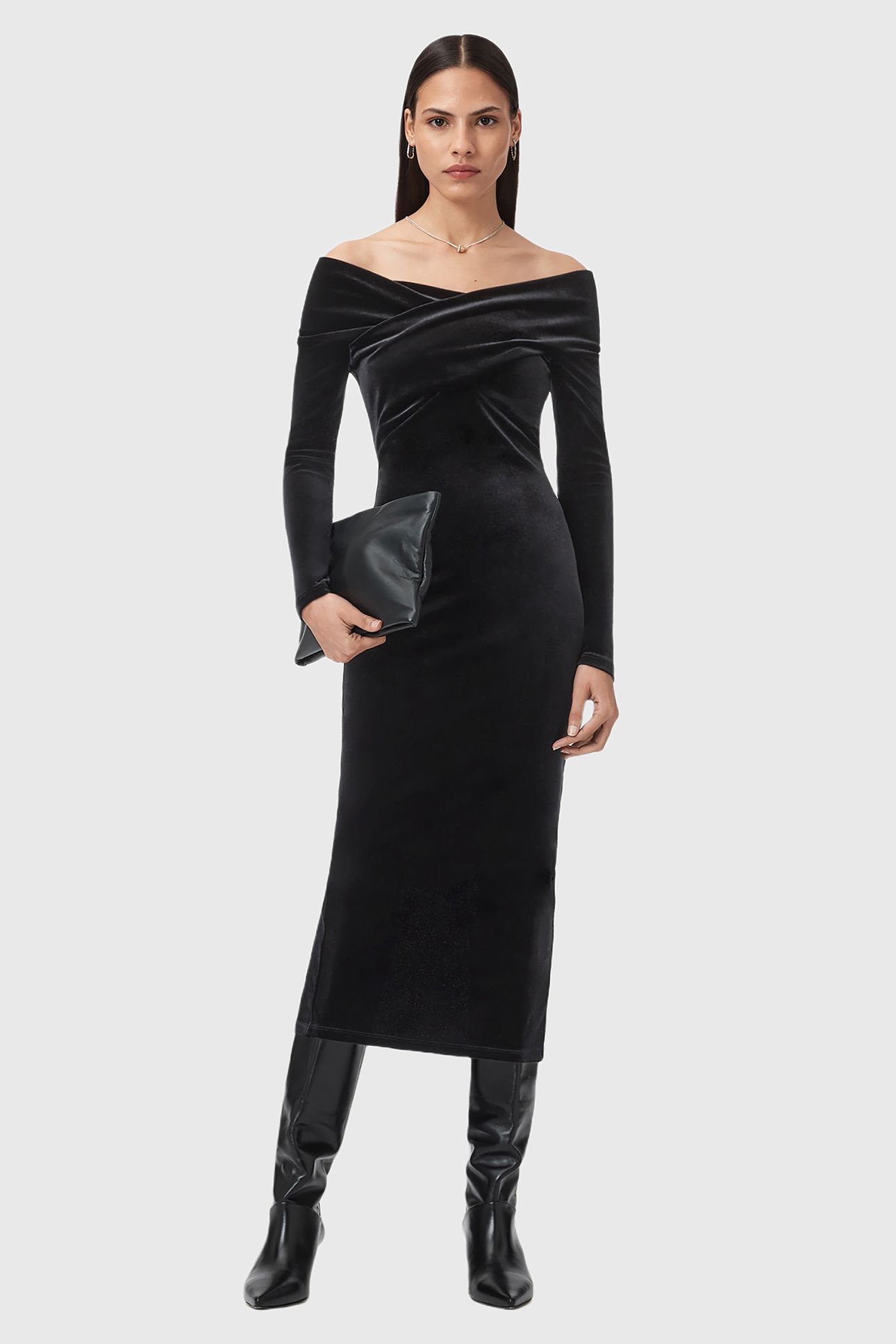 DELTA VELVET DRESS BLACK 2