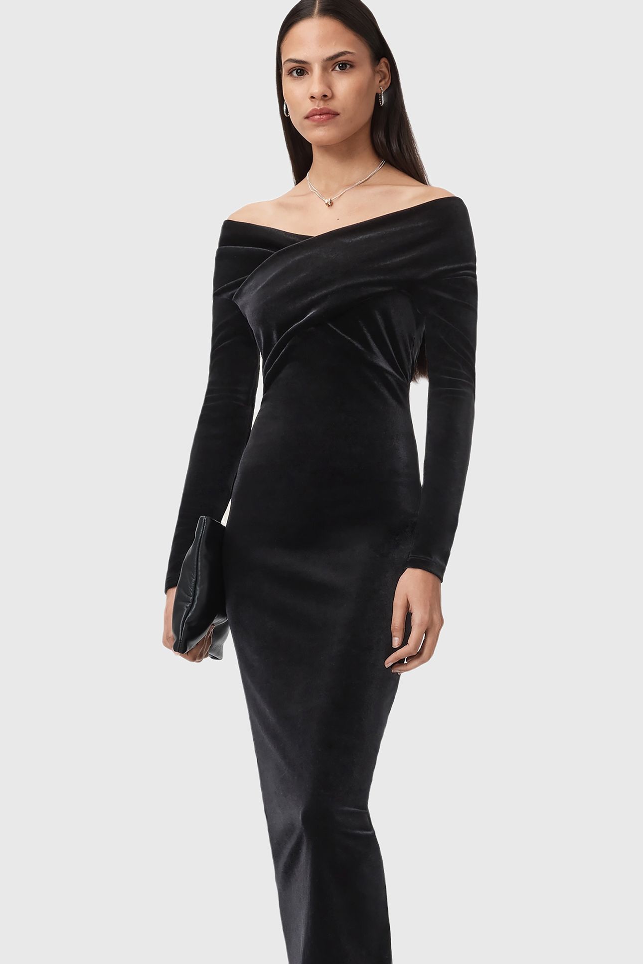 DELTA VELVET DRESS BLACK 4