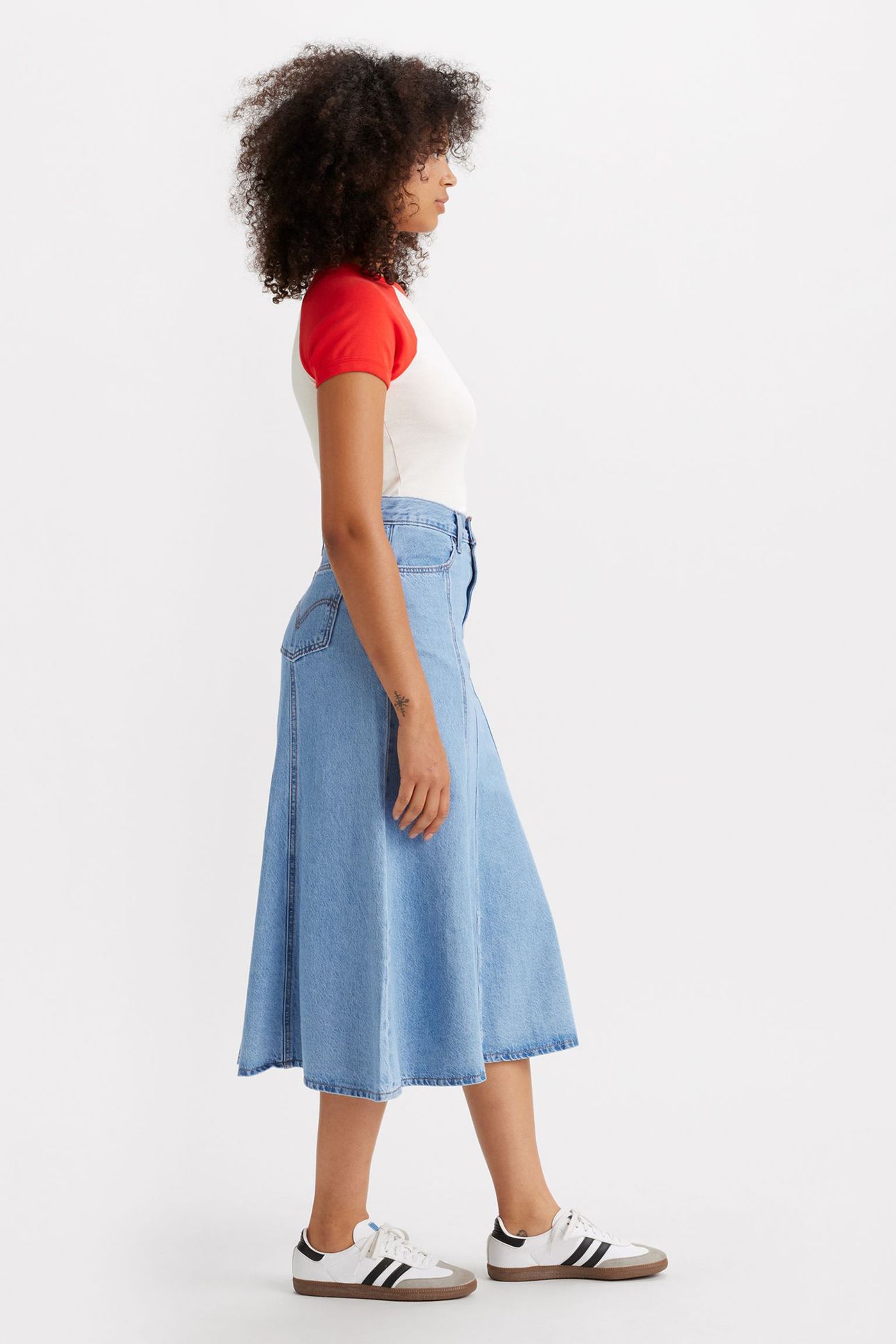 FIT AND FLARE SKIRT MED INDIGO 6