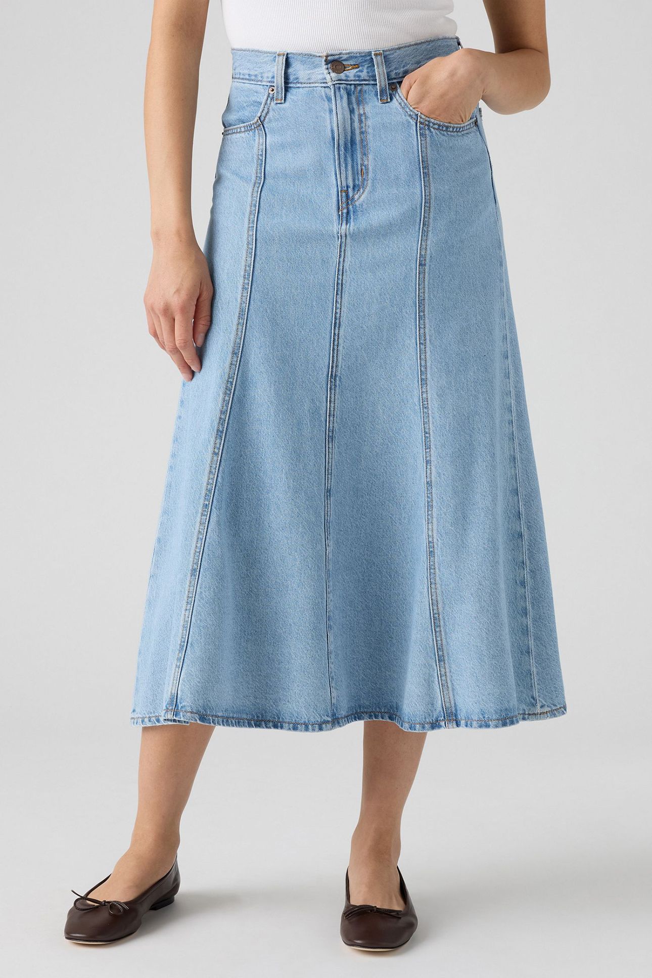 FIT AND FLARE SKIRT MED INDIGO 1