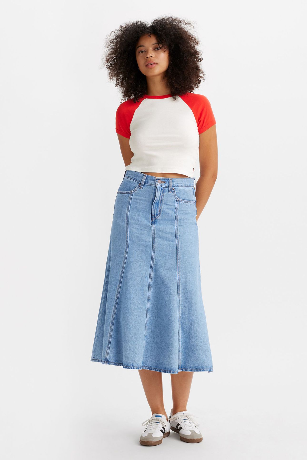FIT AND FLARE SKIRT MED INDIGO 2