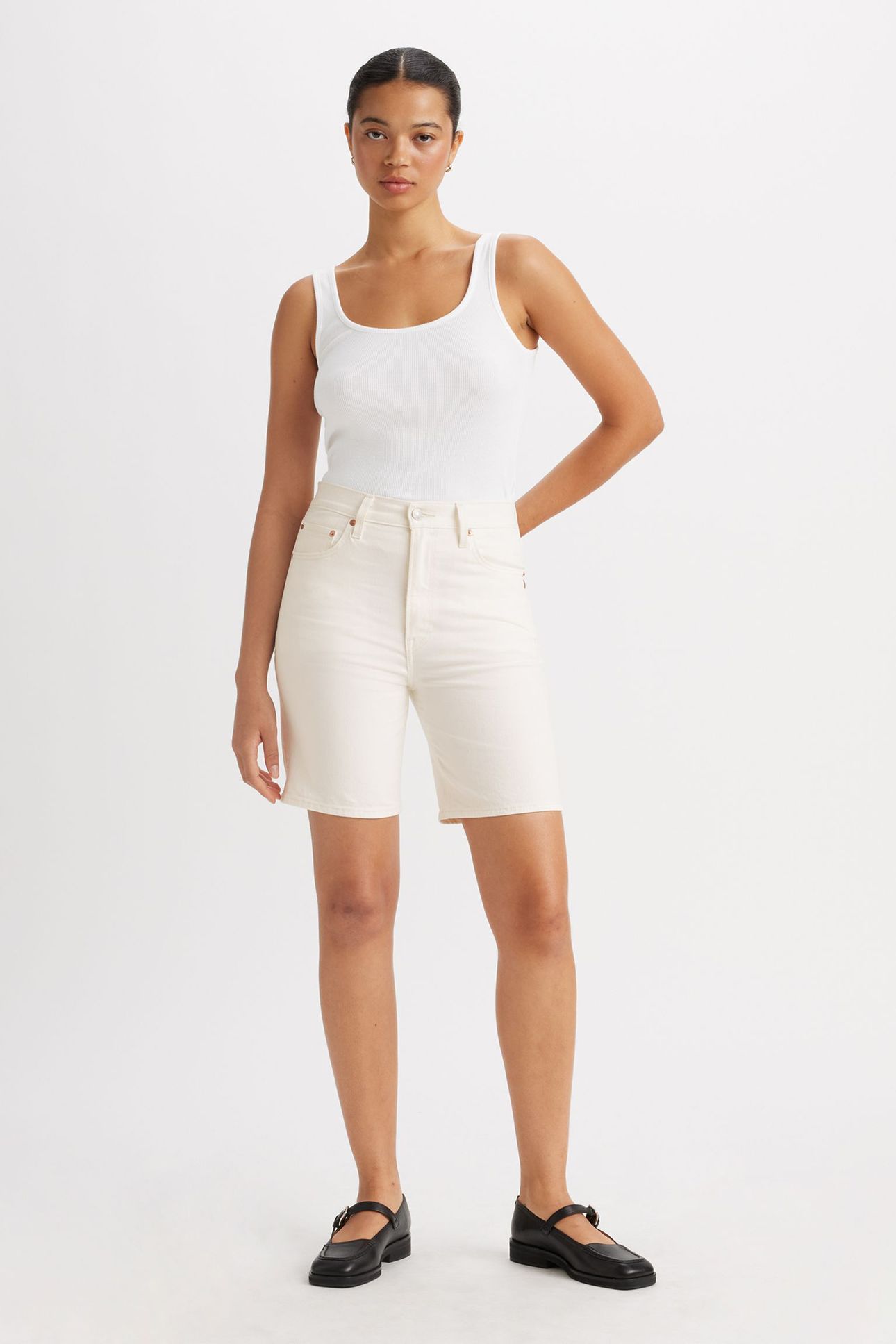 RIBCAGE BERMUDA SHORTS WHITE 6