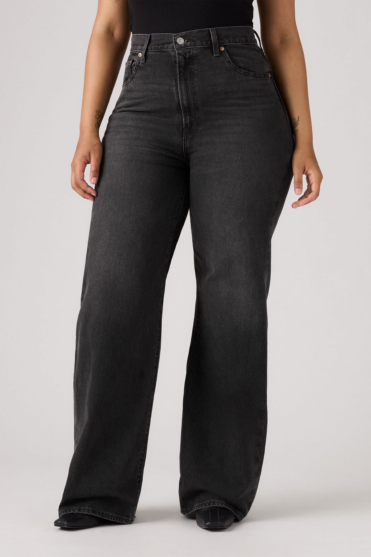 RIBCAGE WIDE LEG JEANS BLACK 1