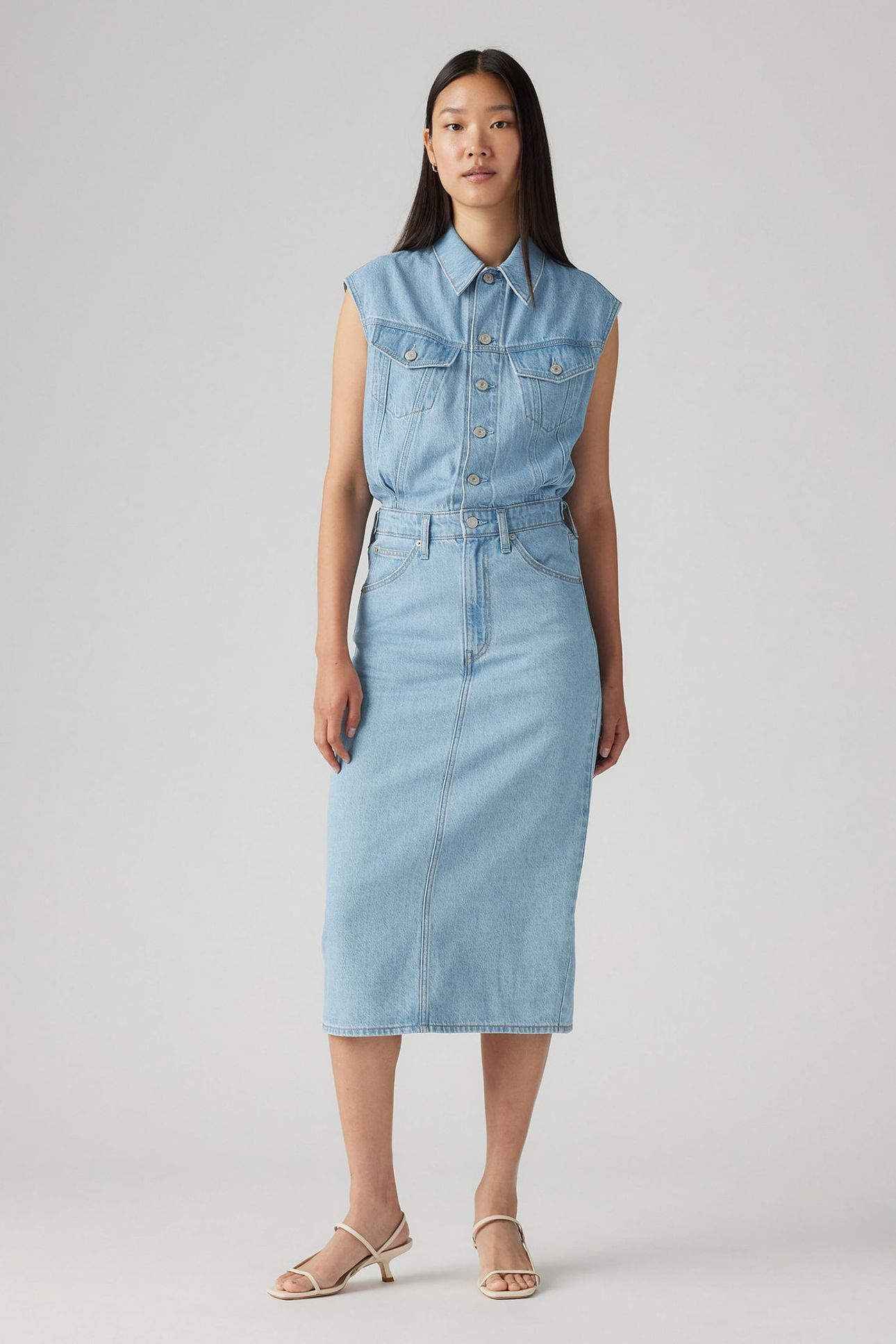 ICONIC SLEEVELESS LIGHTWEIGHT DRESS LIGHT INDIGO 1