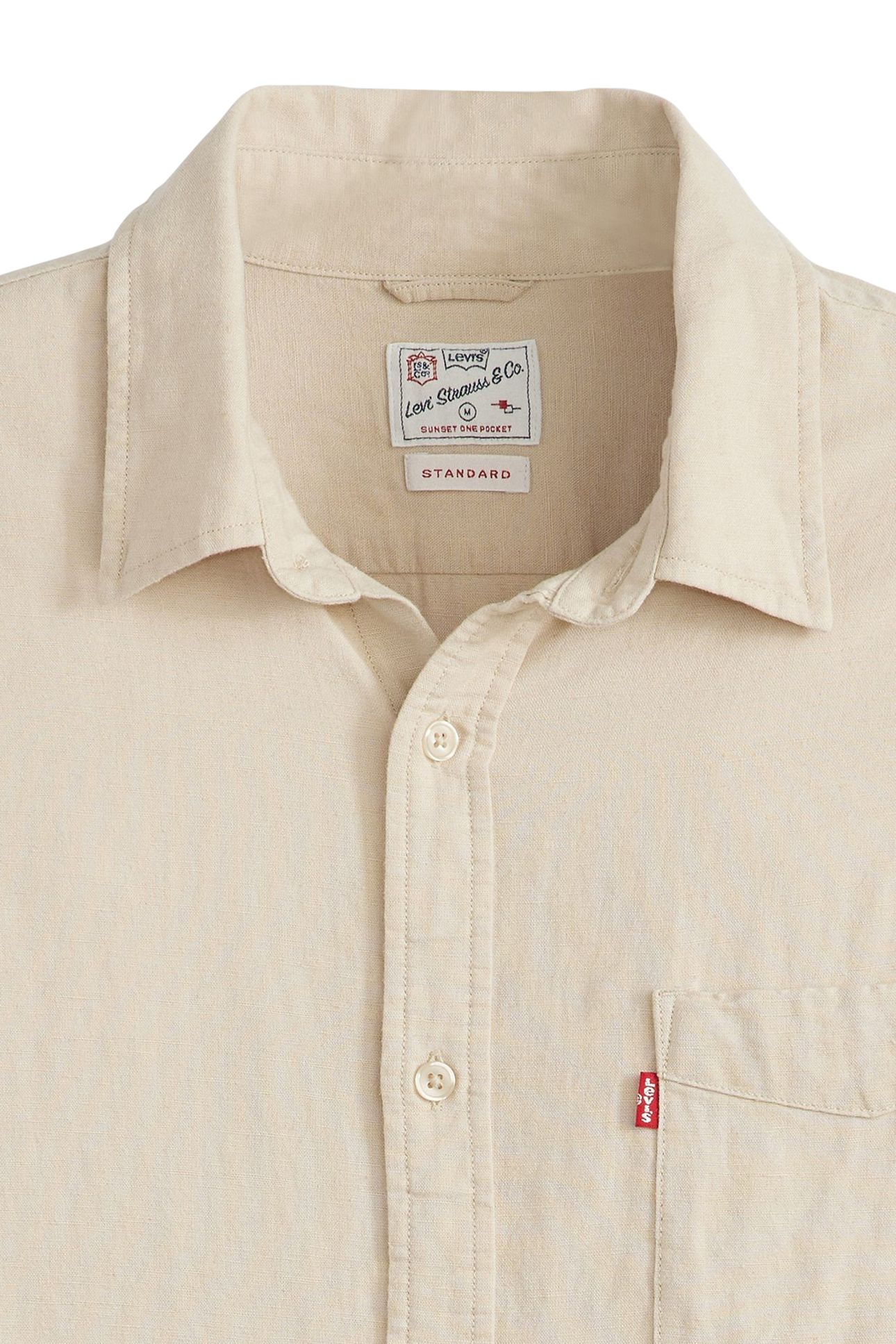 SUNSET POCKET STANDARD FIT COTTON LINEN SHIRT NEUTRAL 6