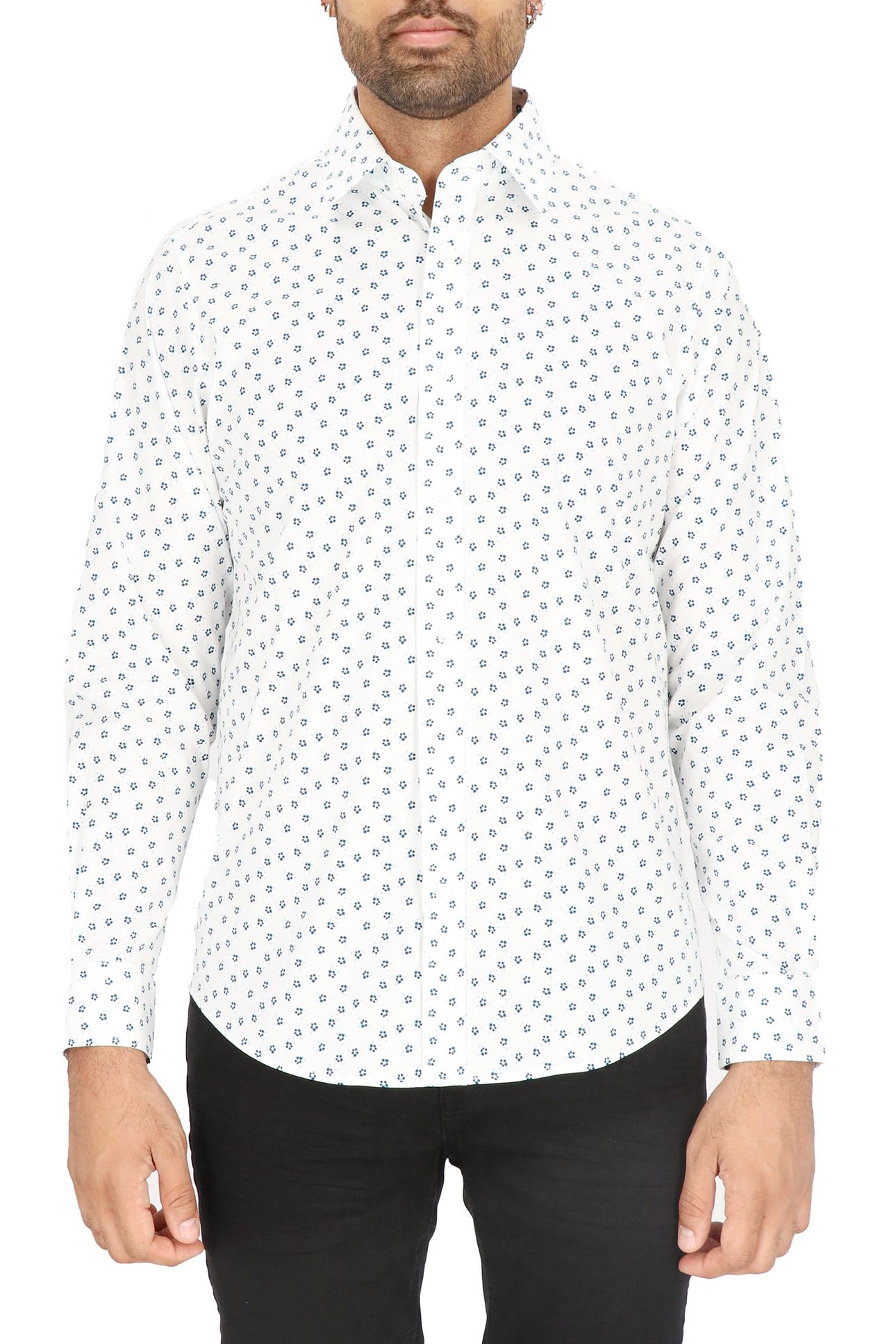 DRESS SHIRT WHITE/NAVY 1