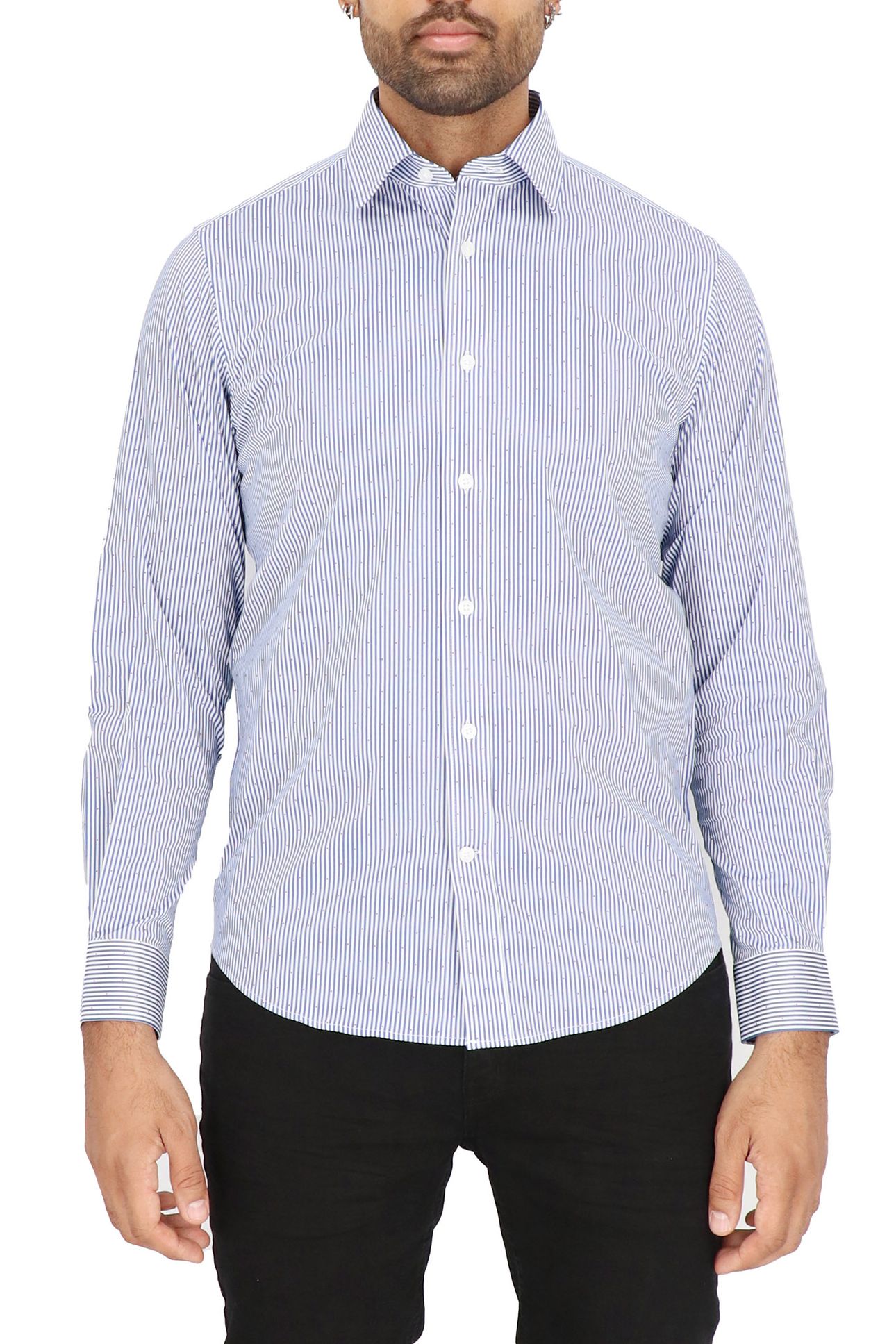 DRESS SHIRT WHITE/NAVY 1