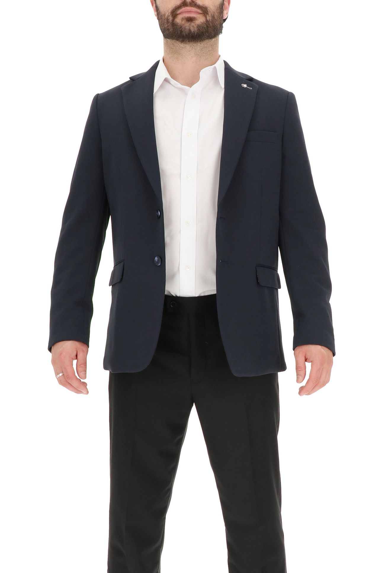 2 BUTTON JACKET TEXTURED KNIT NAVY 4