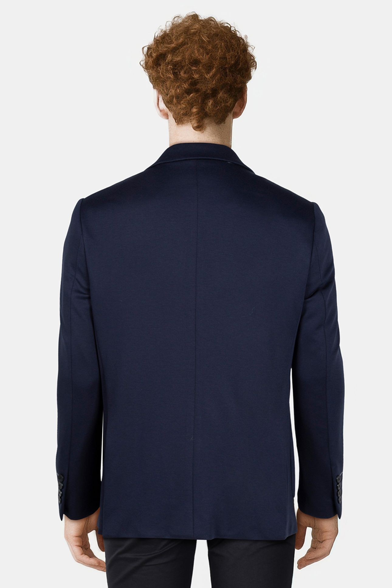 2 BUTTON JACKET JERSEY KNIT PATCH POCKETS NAVY 2