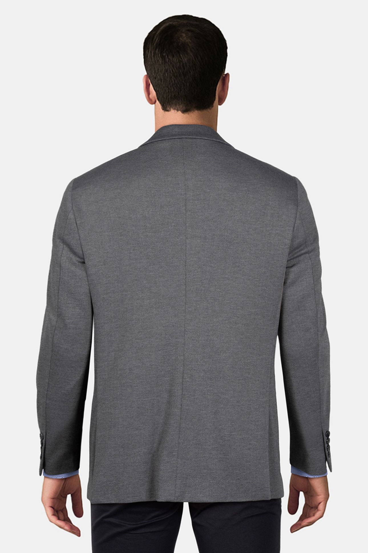 2 BUTTON JACKET JERSEY KNIT PATCH POCKETS CHARCOAL 2