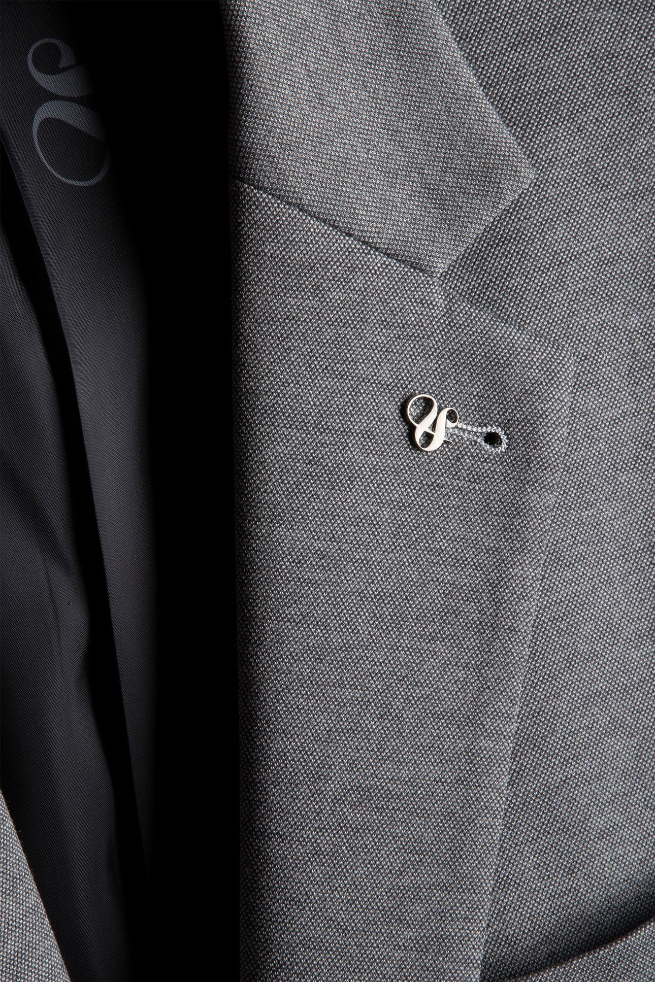 2 BUTTON JACKET JERSEY KNIT PATCH POCKETS CHARCOAL 5