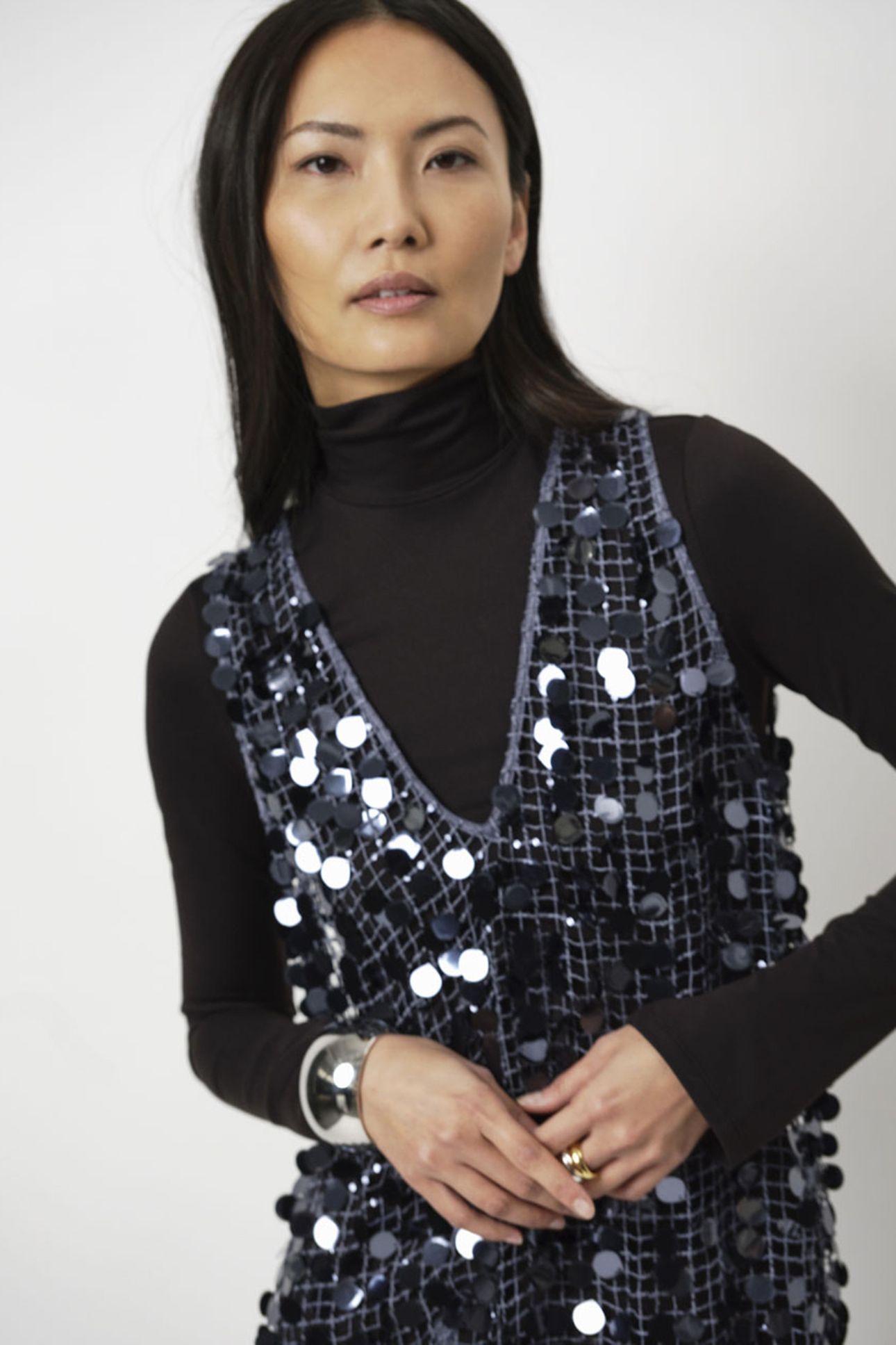 BABYLON SEQUINS DRESS ASH BLUE 4