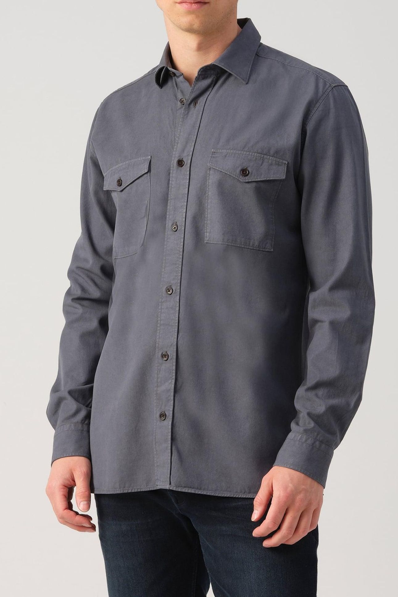 J.C. RAGS RHILEY CASUAL OVERHEMD LANGE MOUW OMBRE BLUE 1