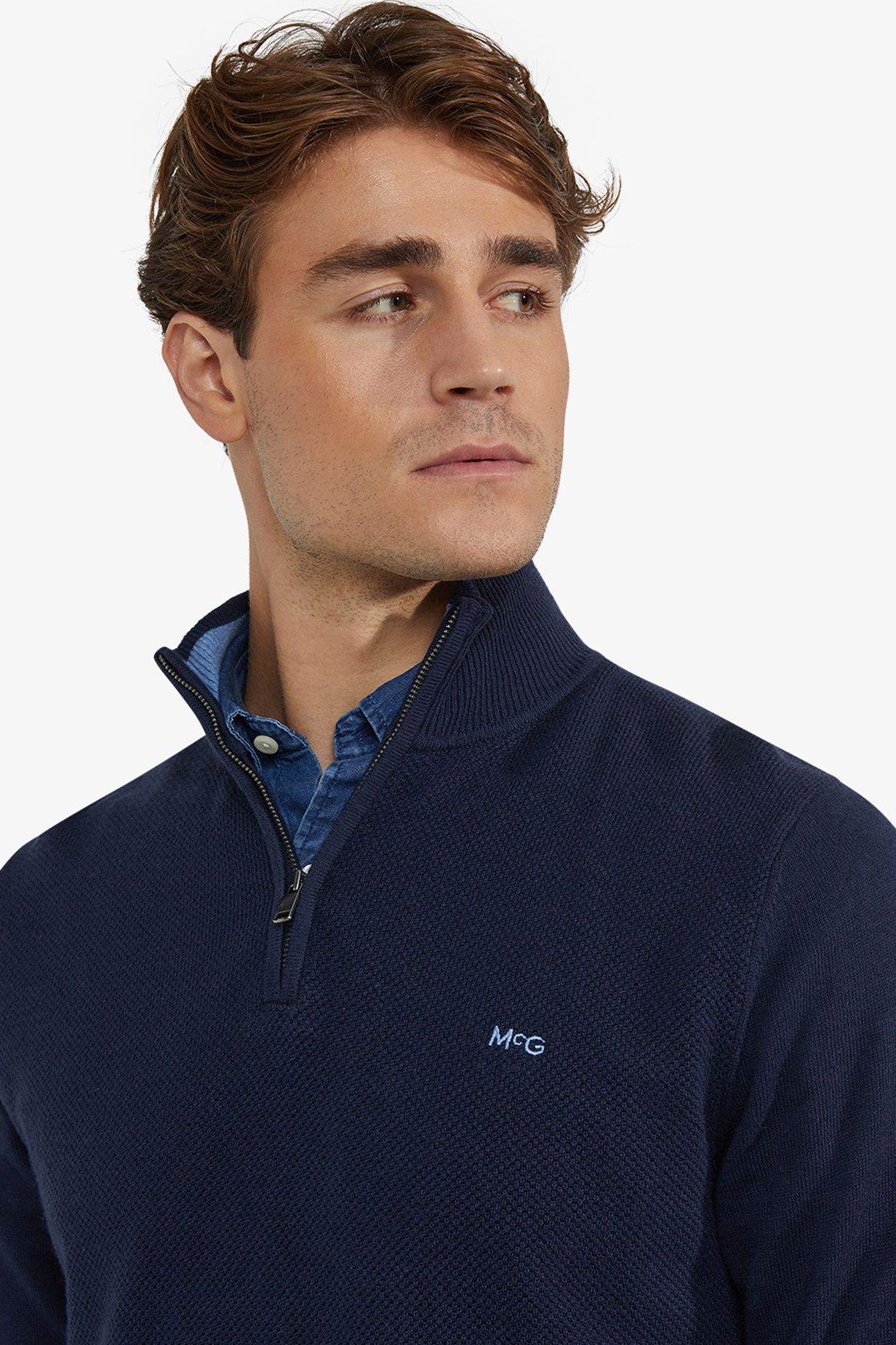 ZIP MOCK SWEATER NAVY 4