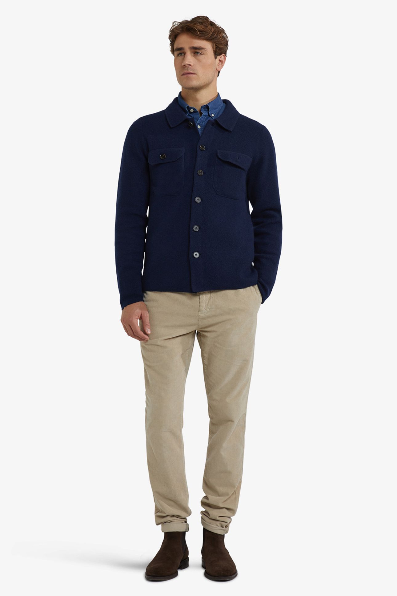 FASHION BUTTON CARDIGAN NAVY 2