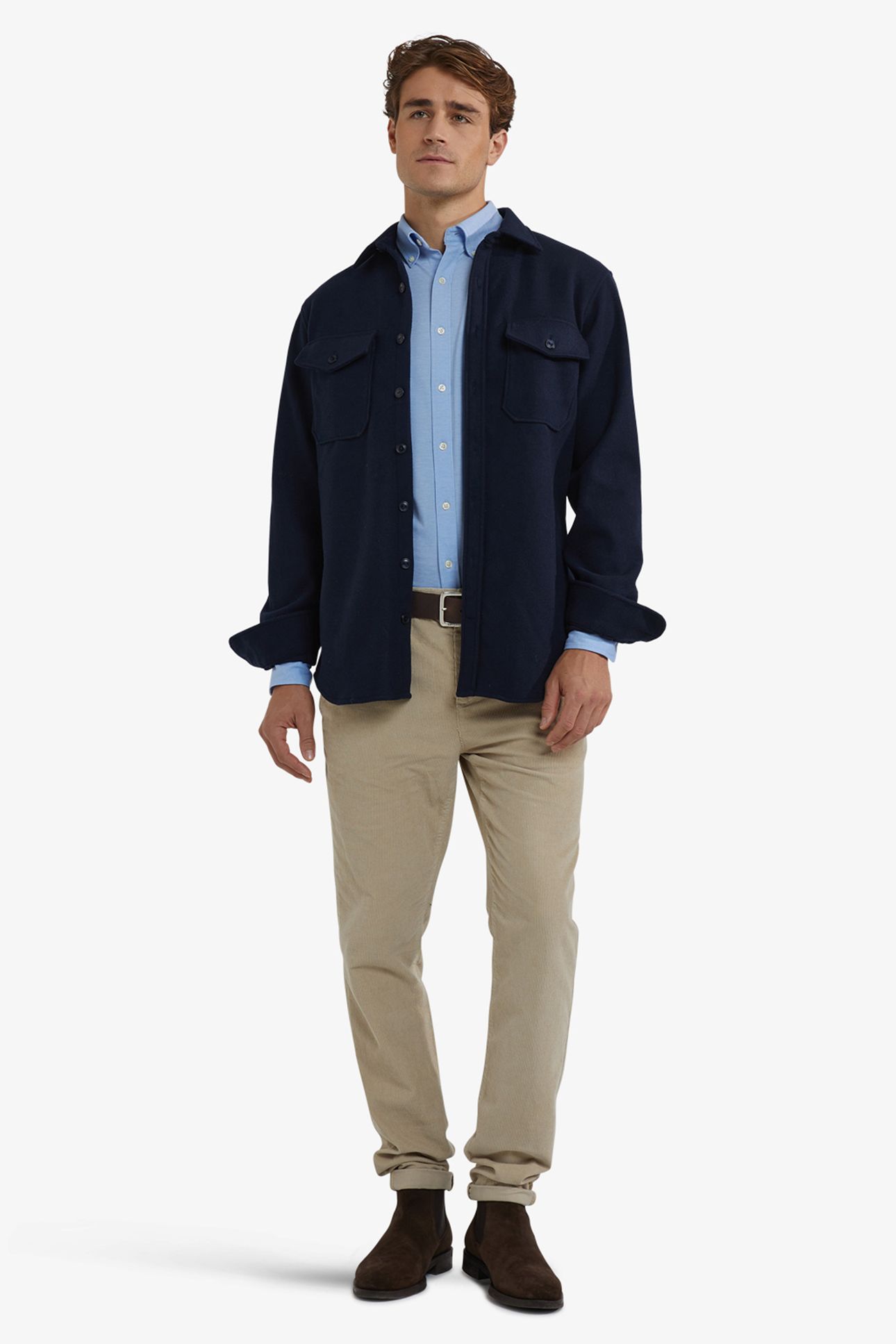 WOOL LOOK OVERSHIRT NAVY 2