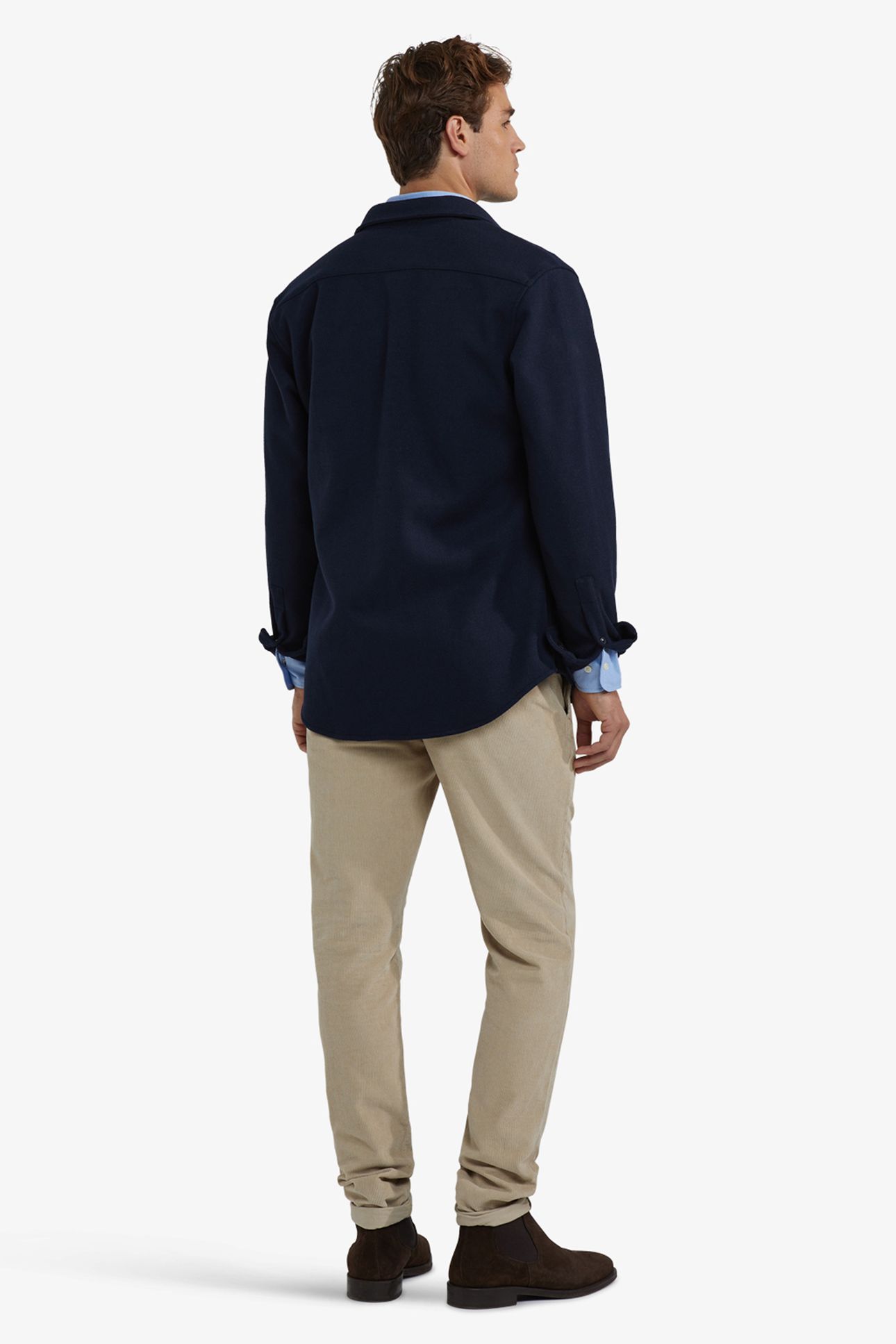 WOOL LOOK OVERSHIRT NAVY 3