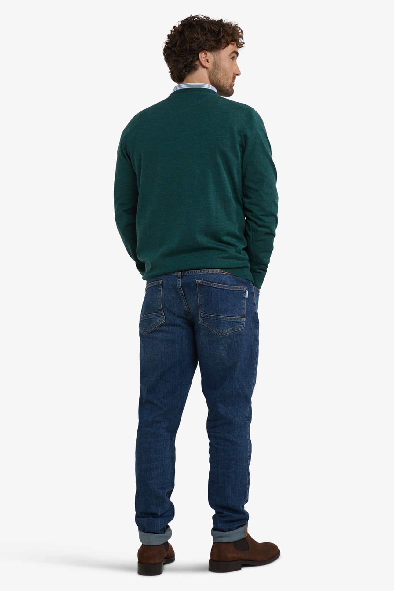 FINE MERINO V-NECK SWEATER WINTER SAGE 3