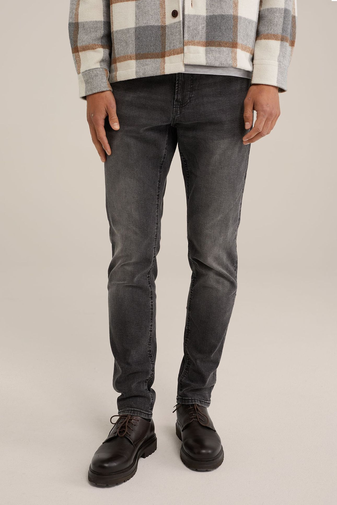 5-POCKET MID WAIST DARK GREY 1