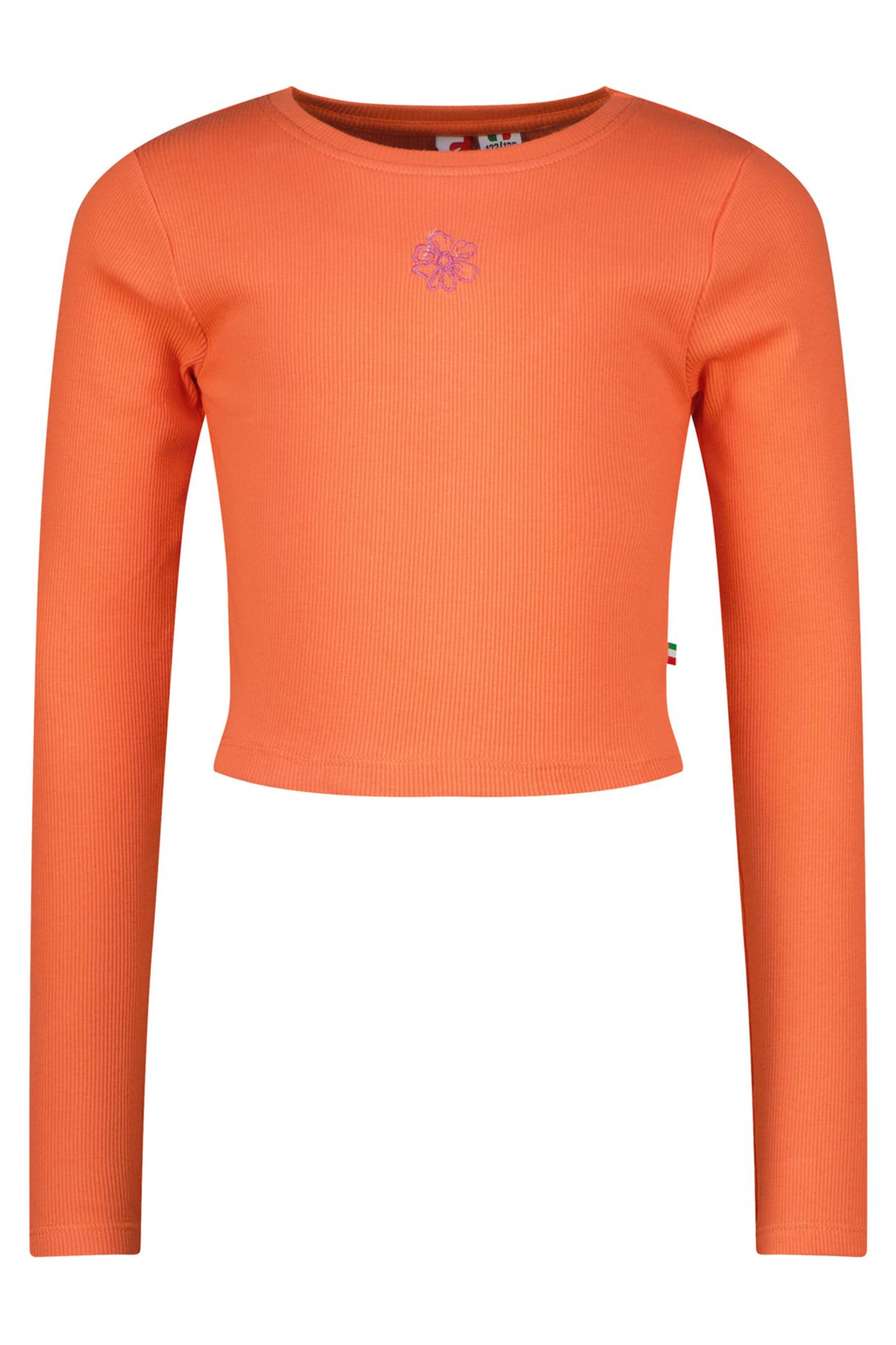 GIRLS G-BASIC-CROP RIB LONGSLEEVE T-SHIRT FRESH CORAL 1
