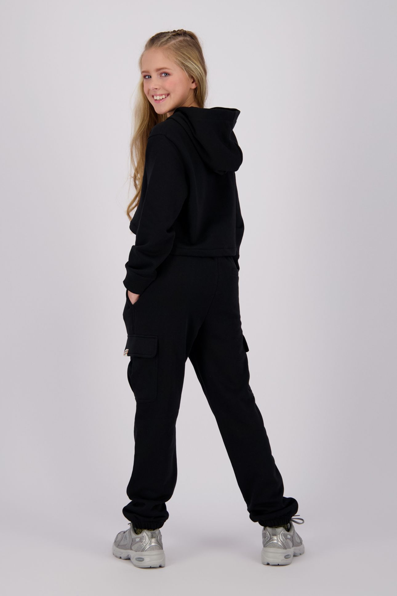 GIRLS G-BASIC-SWEAT-CARGO PANT PANTS DEEP BLACK 2