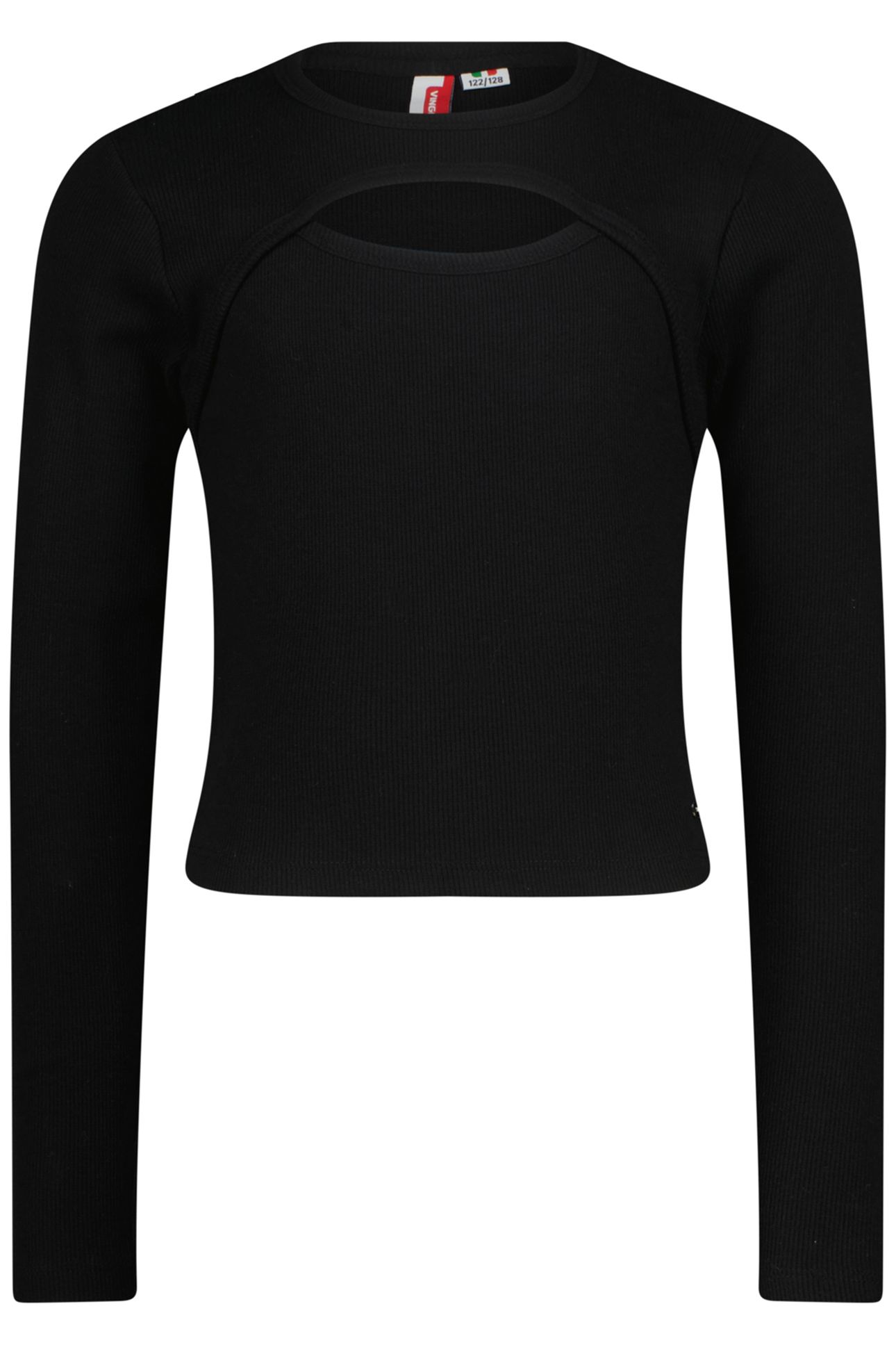 GIRLS G-BASIC-RIB DETAIL T-SHIRT DEEP BLACK 1