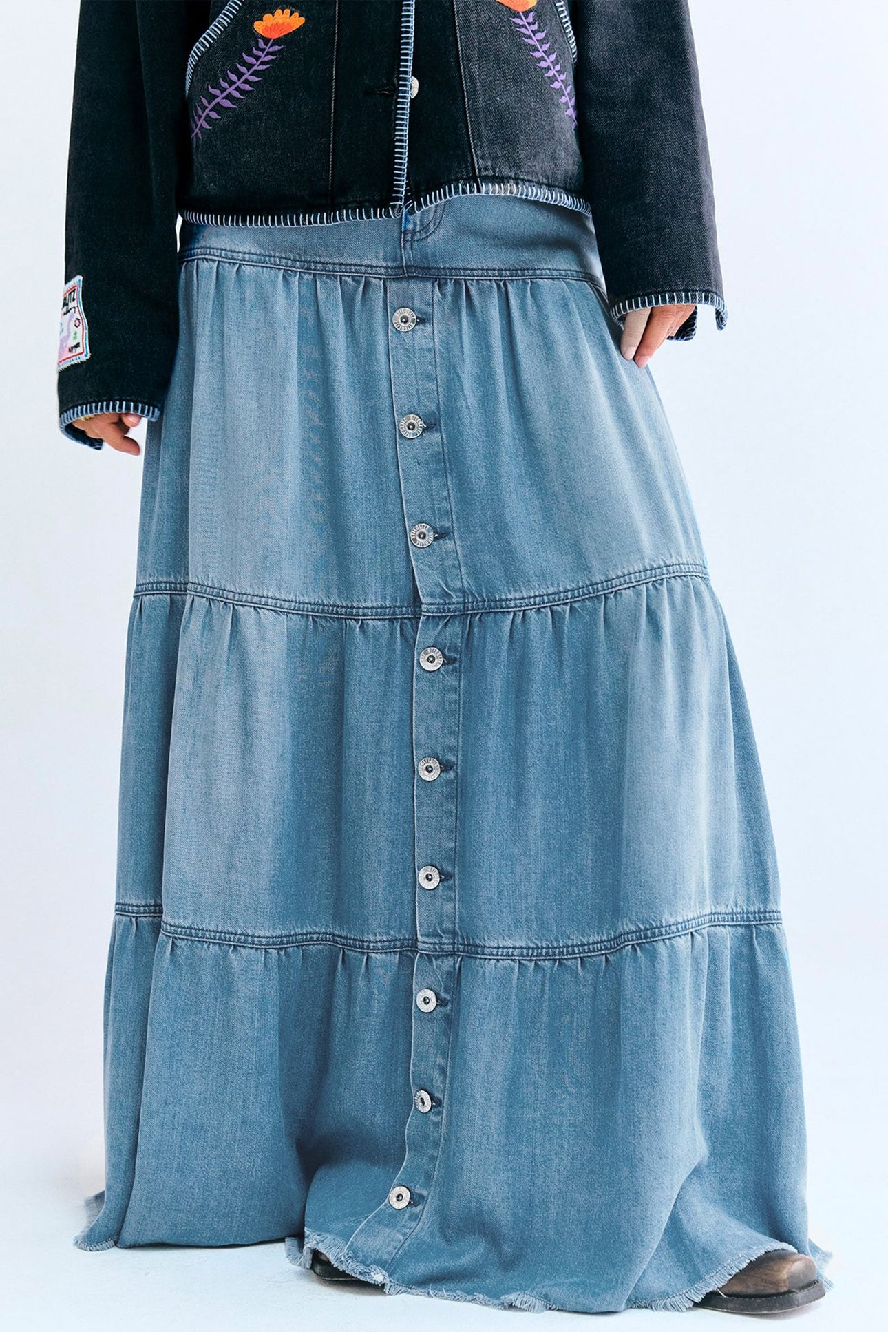 TINA DENIM SKIRT BLUE 1