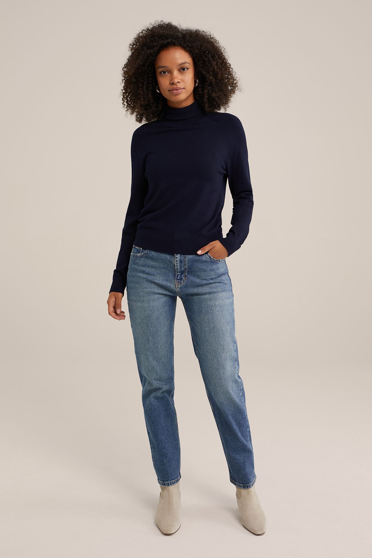 5-POCKET MID WAIST DARK BLUE 3
