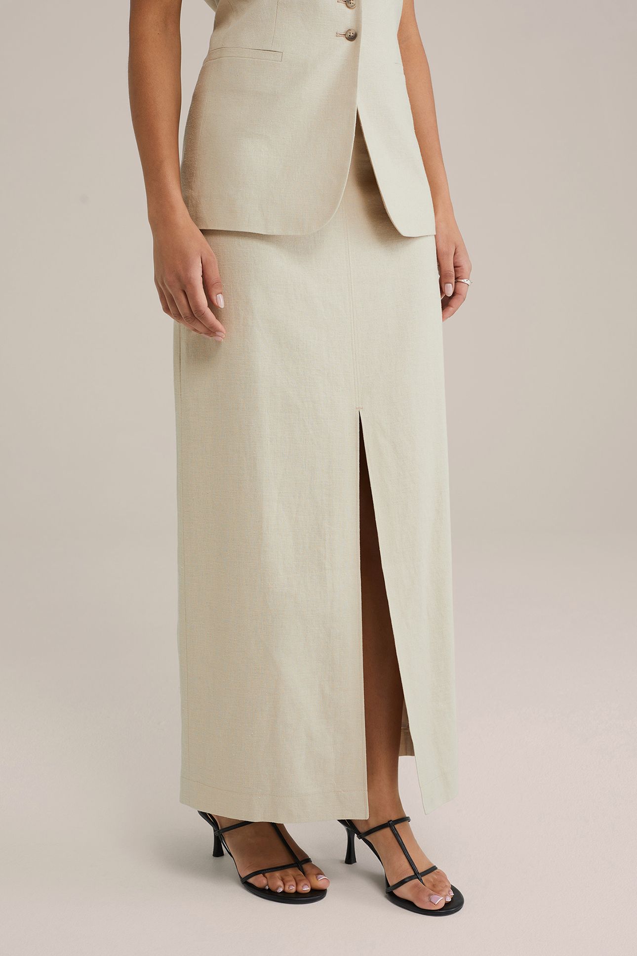 SKIRT MAXI LENGTH BEIGE 1