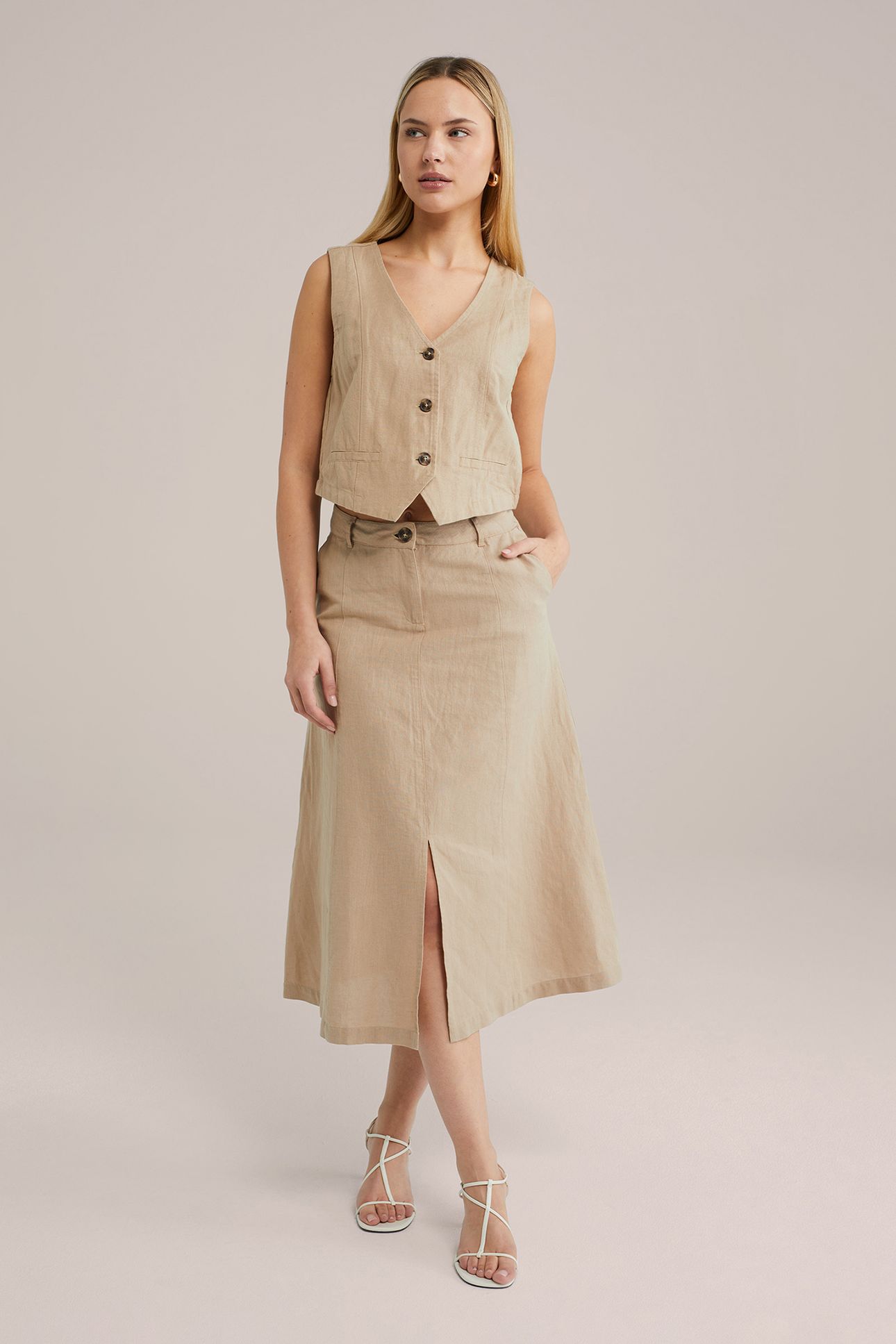 SKIRT MEDIUM LENGTH BEIGE 3
