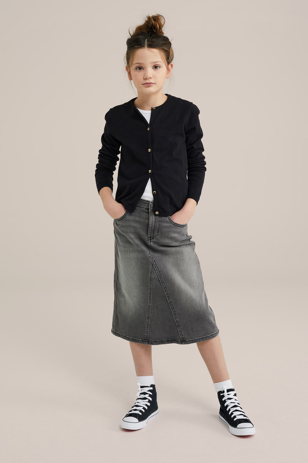 SKIRT MEDIUM LENGTH BLENDED DARK GREY 2