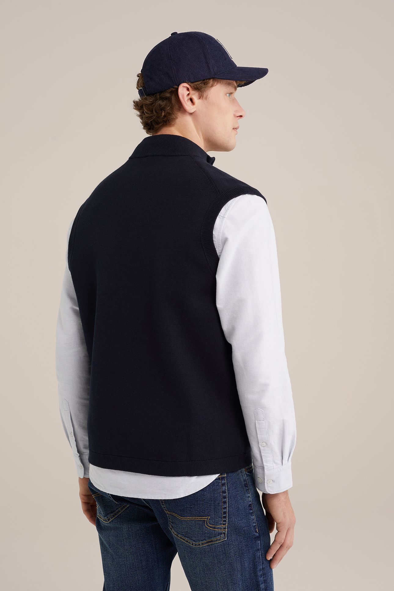 CARDIGAN WITH ZIPPER NAVY BLUE 2