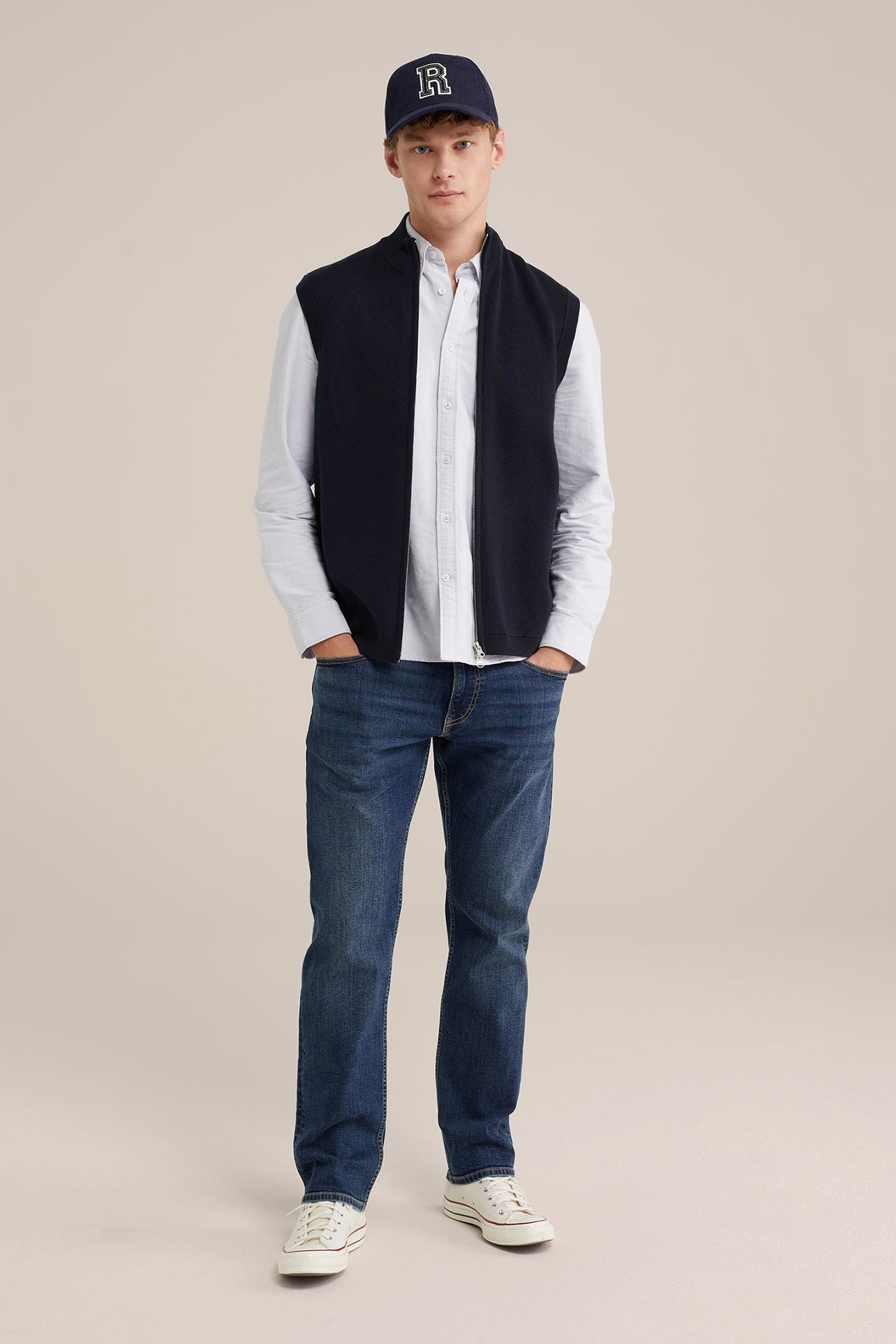 CARDIGAN WITH ZIPPER NAVY BLUE 3