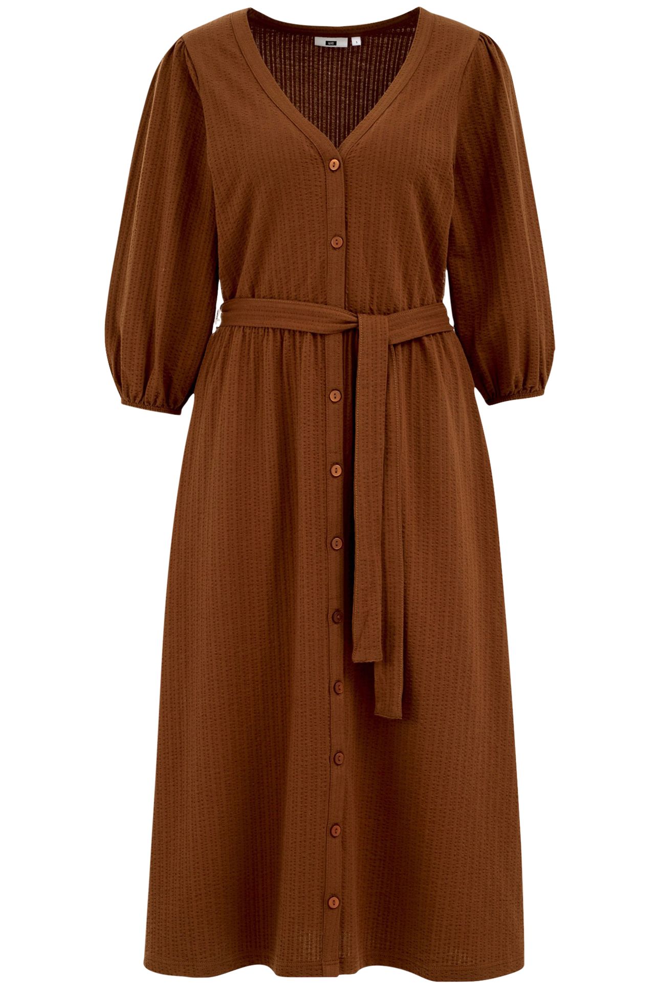 DRESS MIDI DARK BROWN 3
