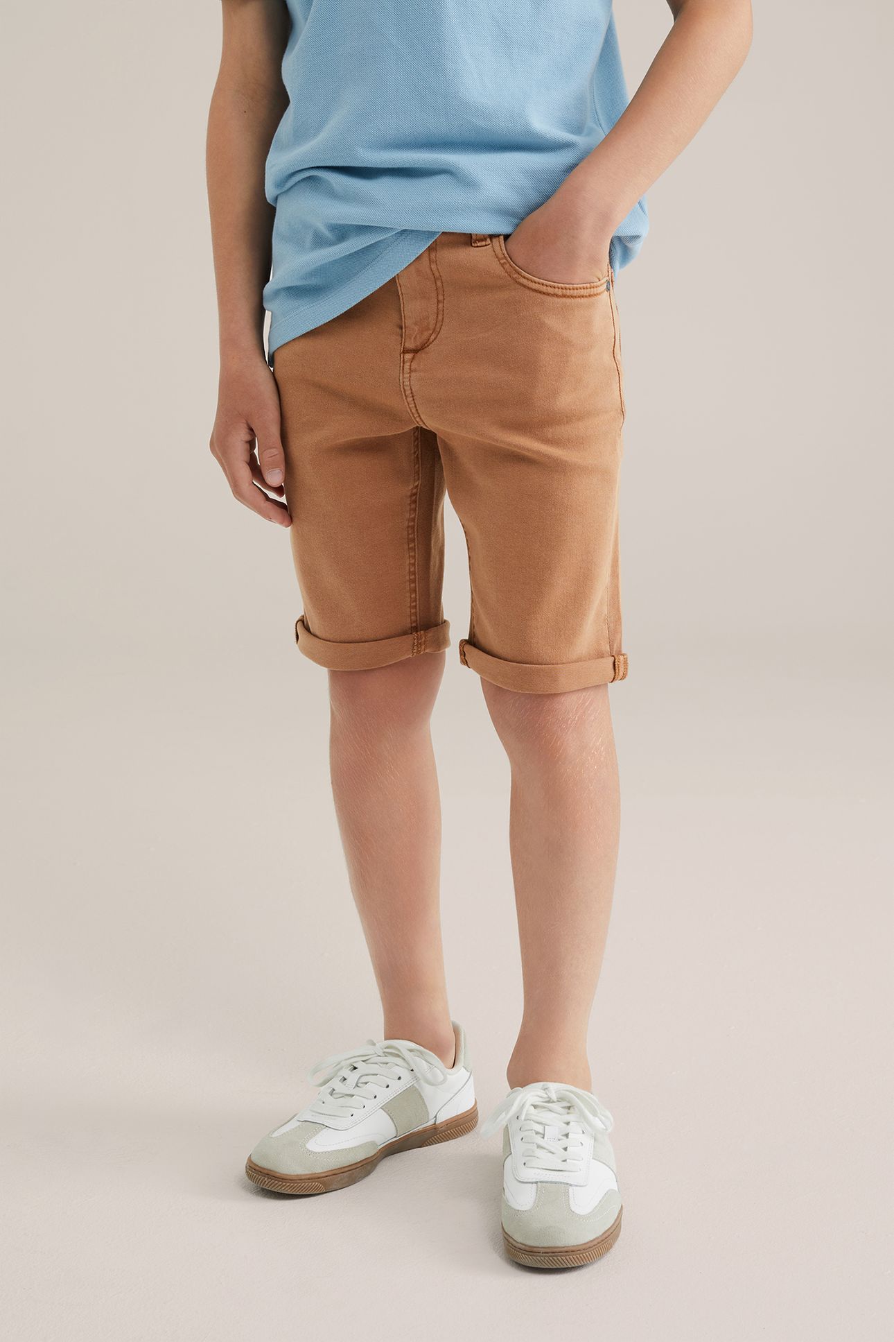 5-POCKET MID WAIST LIGHT BROWN 1