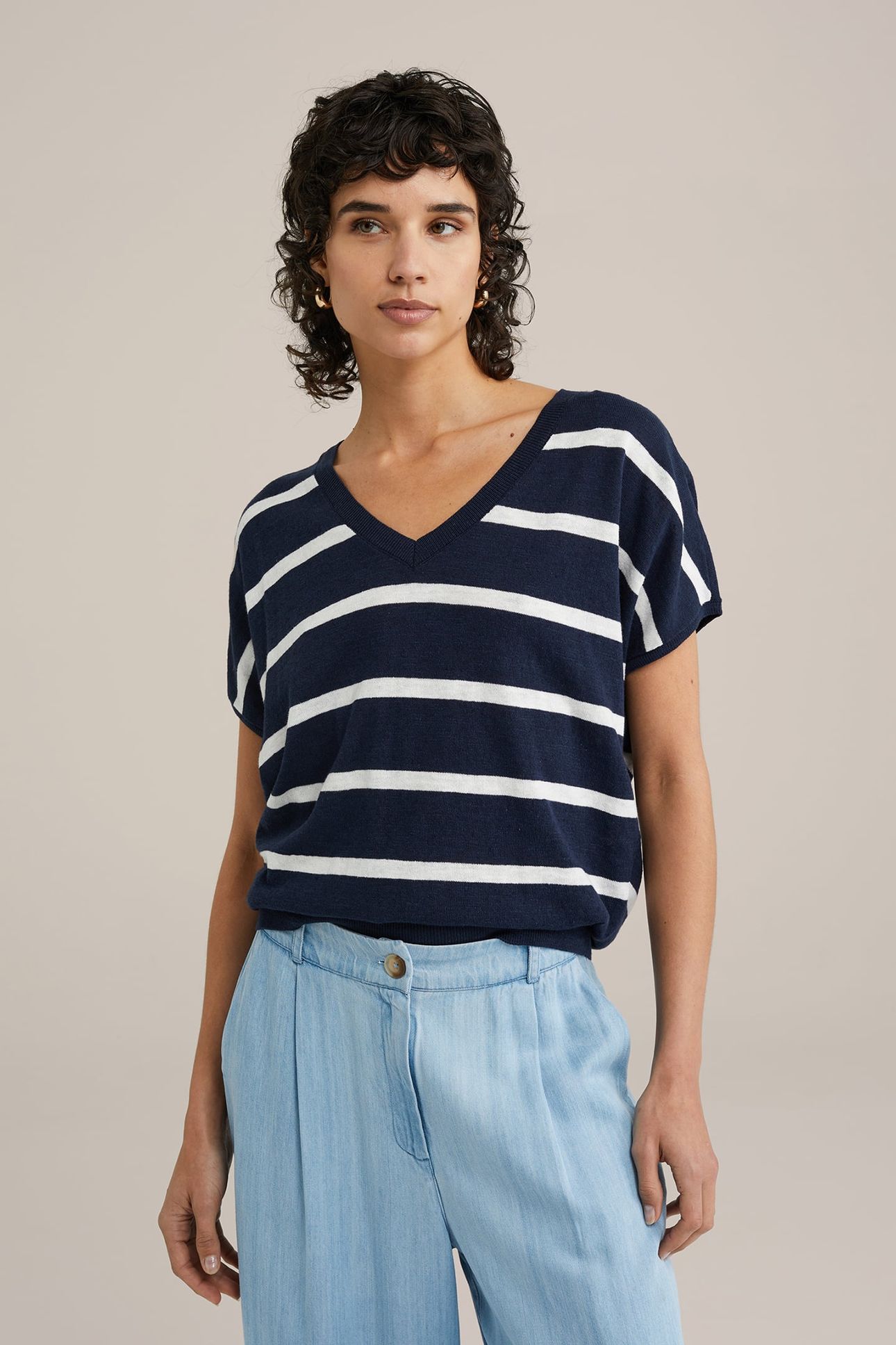 KNITTED PULLOVER DARK BLUE 1