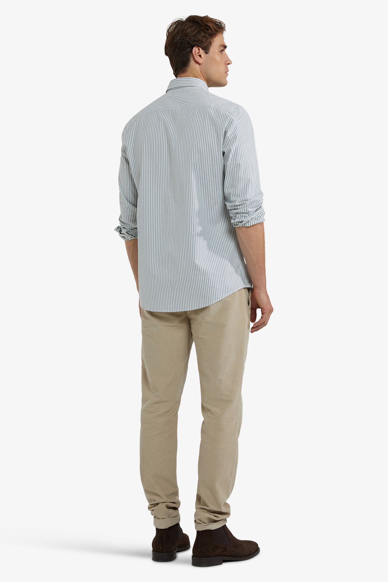 STRETCH OXFORD SHIRT BIG STRIPE WINTER SAGE 3